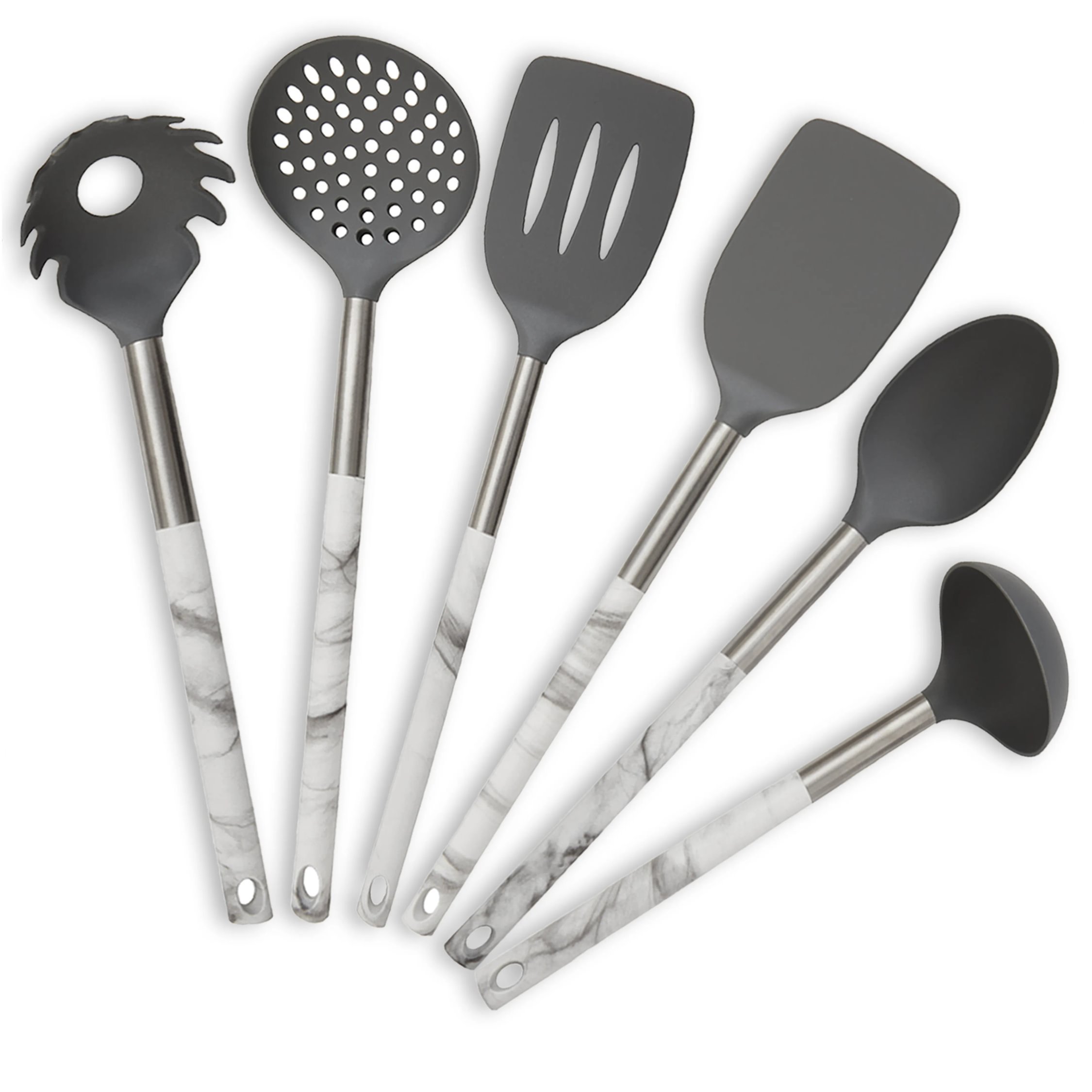 Orsina Tyri Six Piece Kitchen Utensil Set – Black and Silver
