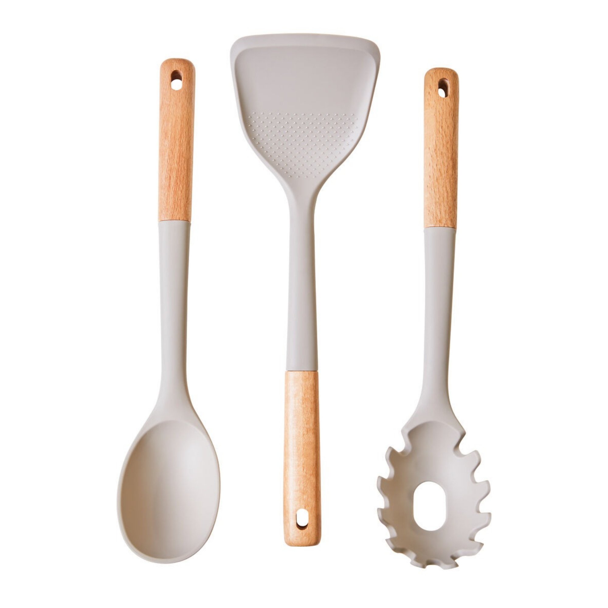 Orsina Nova 3 Piece Silicone Head Kitchen Tool Set – Stone Grey