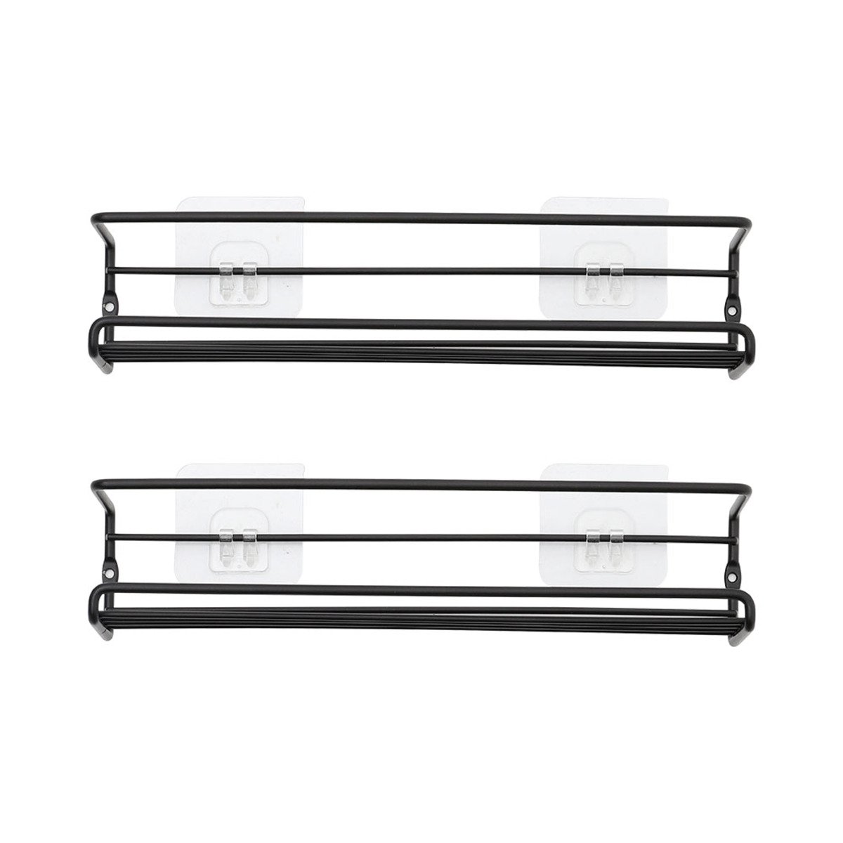 Living and Home Set of 2 Wall Mount Spice Rack - Black