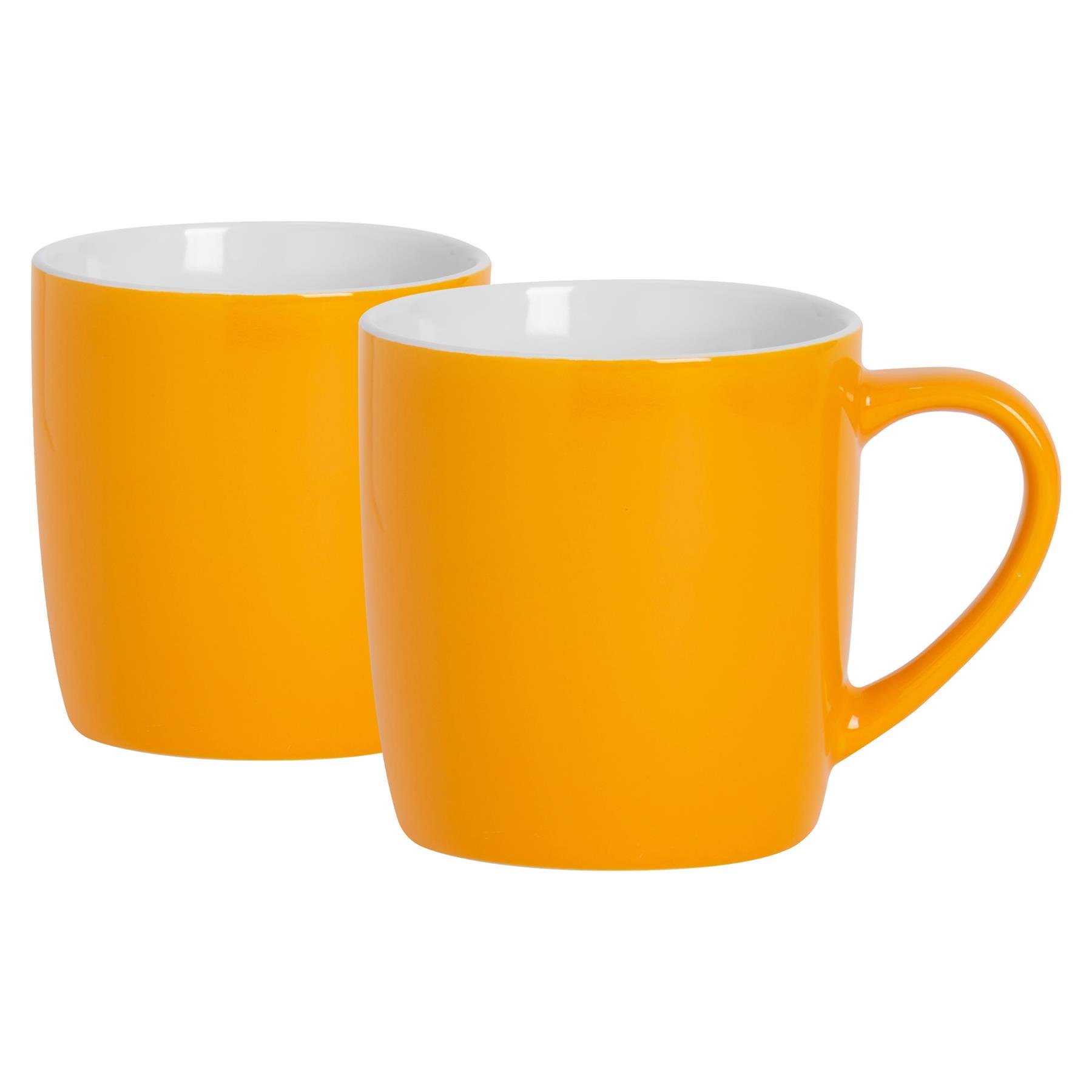 Argon Tableware Coloured 350ml Coffee Mugs Pack of 2 - Yellow