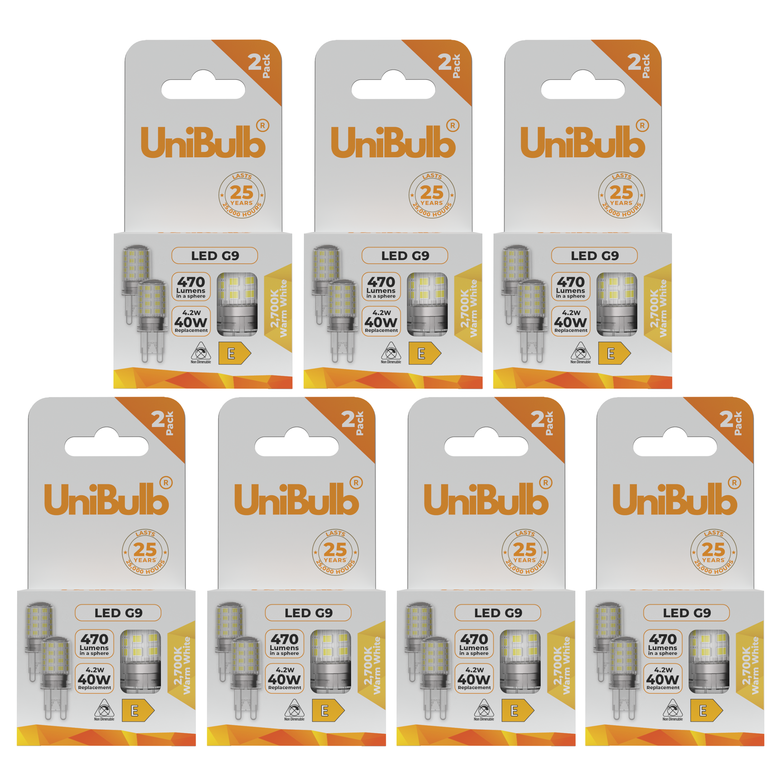 UniBulb 4.2W LED Warm White Capsule G9 Light Bulb - Pack of 14