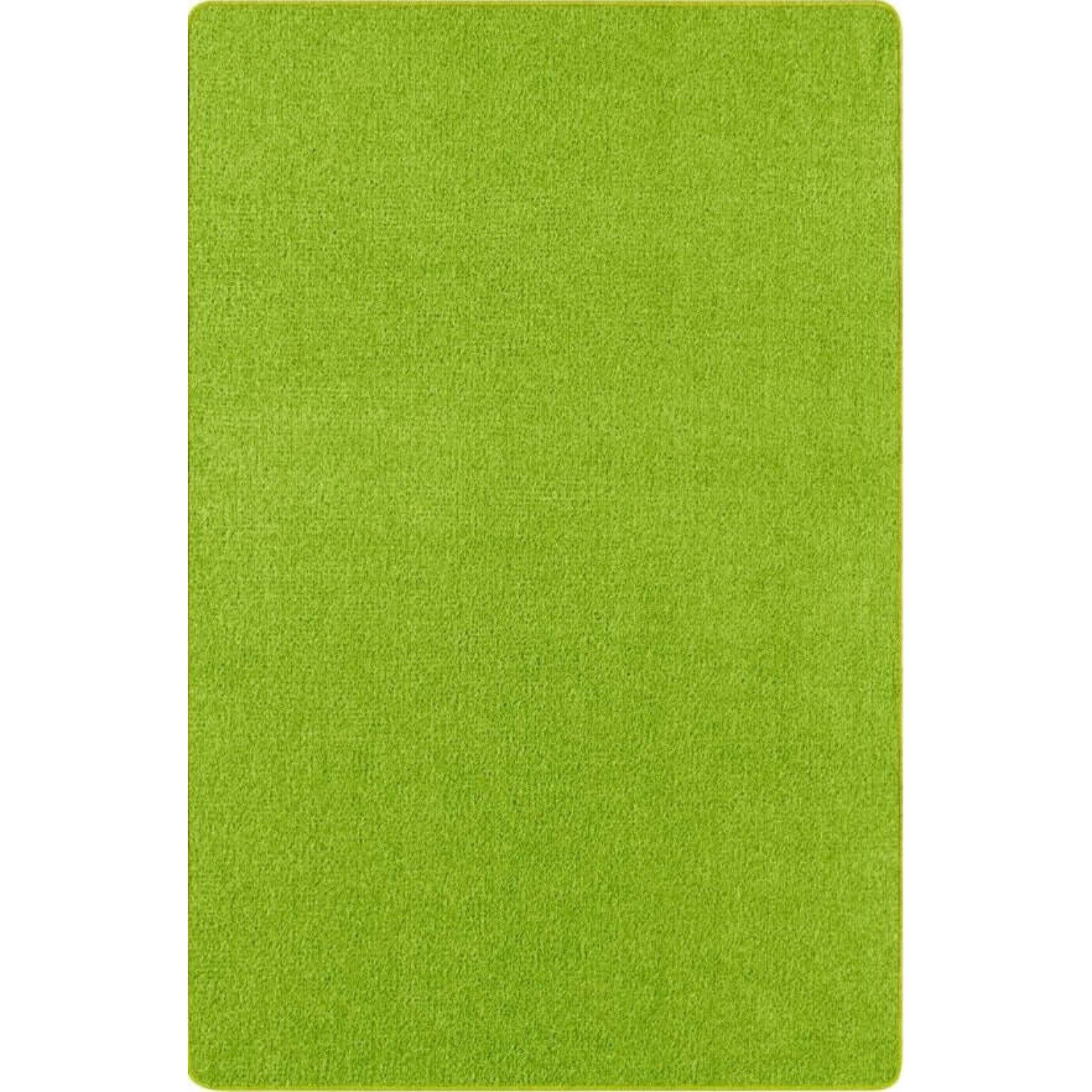 Hanse Home Green Plain Fleece Backing Rug - 67 x 120cm