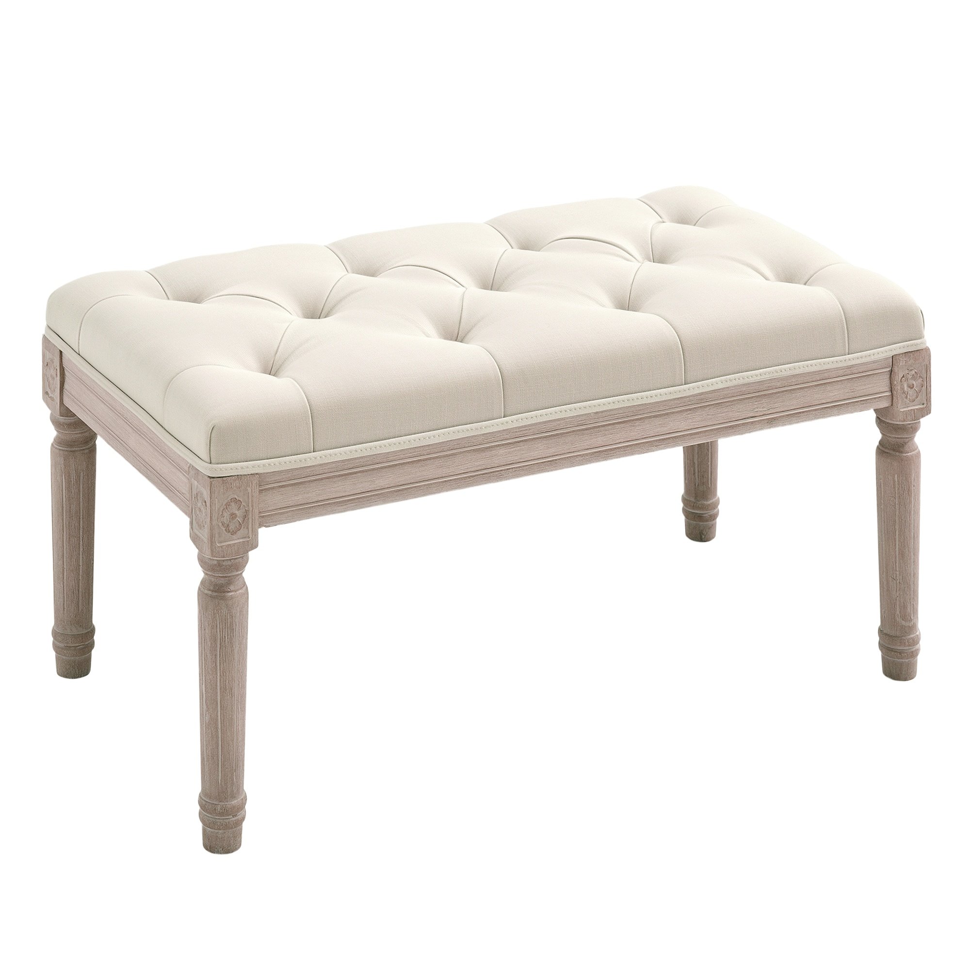 HOMCOM 80cm End of Bed Bench - Cream White