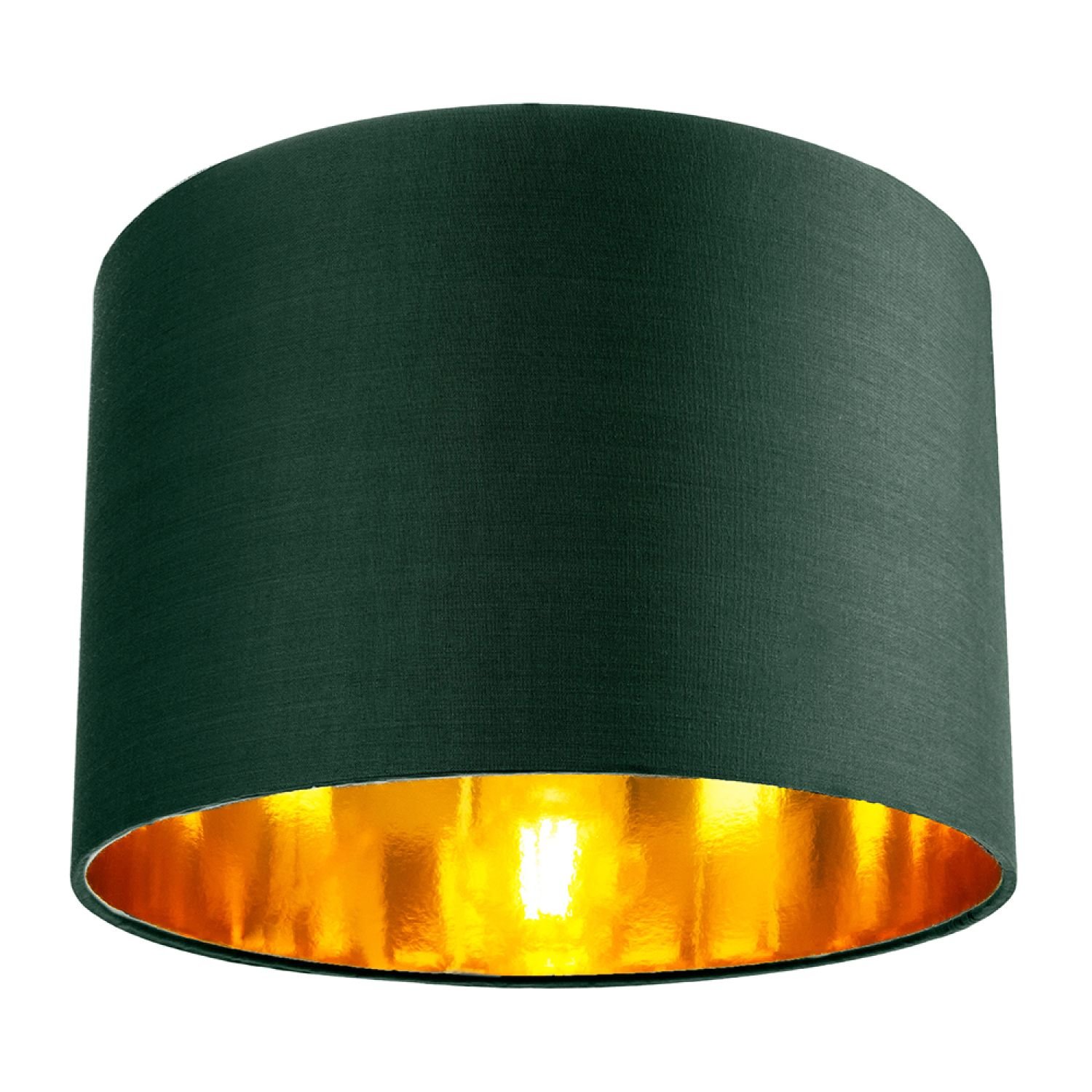 Happy Homewares Green Cotton with Shiny Copper Inner Lampshade - 30cm