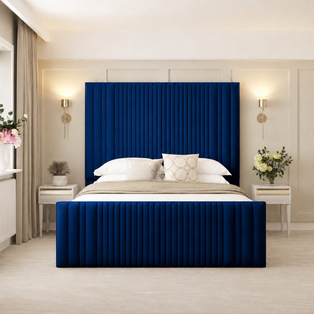 Bed Choices Aspire Kingsize Bed Frame With 70" Headboard - Blue
