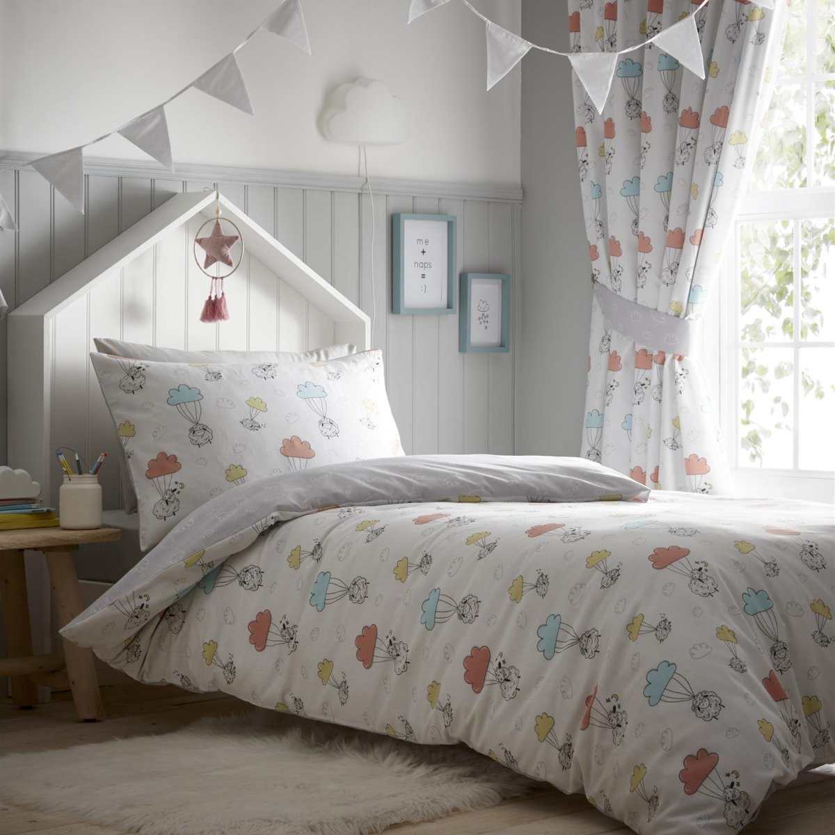 Portfolio Home Sheep Dreams Grey Duvet Cover Set - Toddler