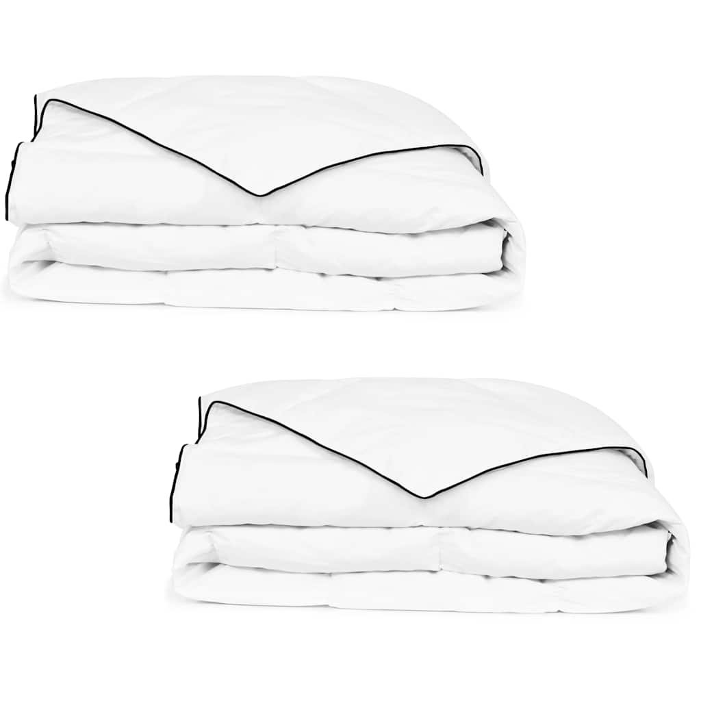 Walplus Pack of 2 Microfibre Winter Down Duvet - White - 150 x 200 cm