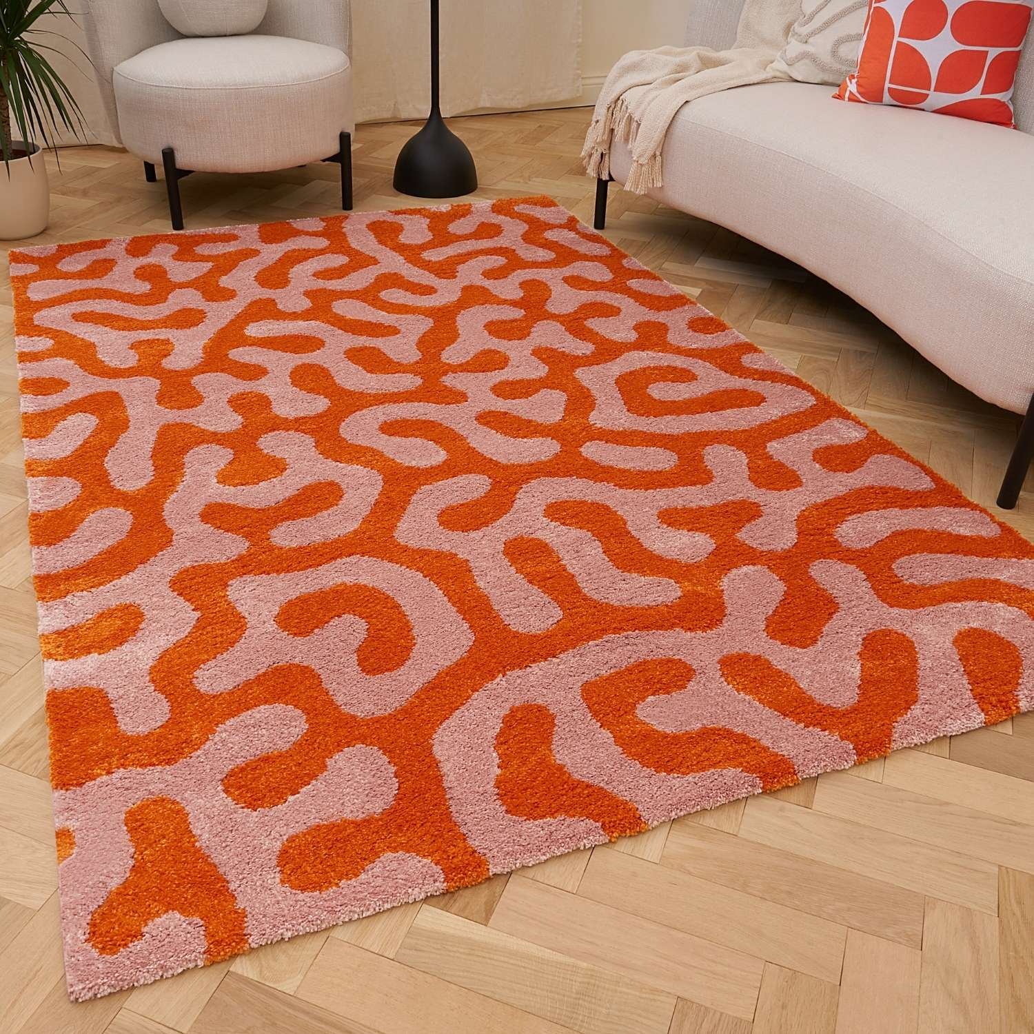 The Rugs Burnt Orange Joli Abstract Rug - 160 x 230cm