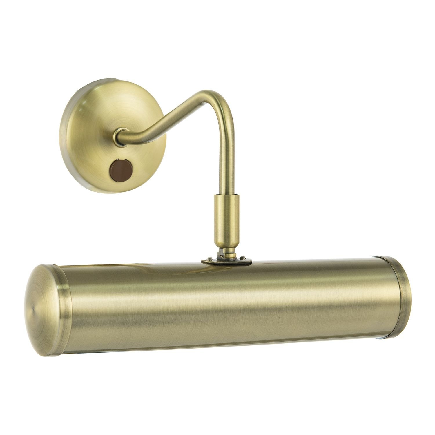 Happy Homewares in Antique Brass with Switch Button Picture Light - 23cm