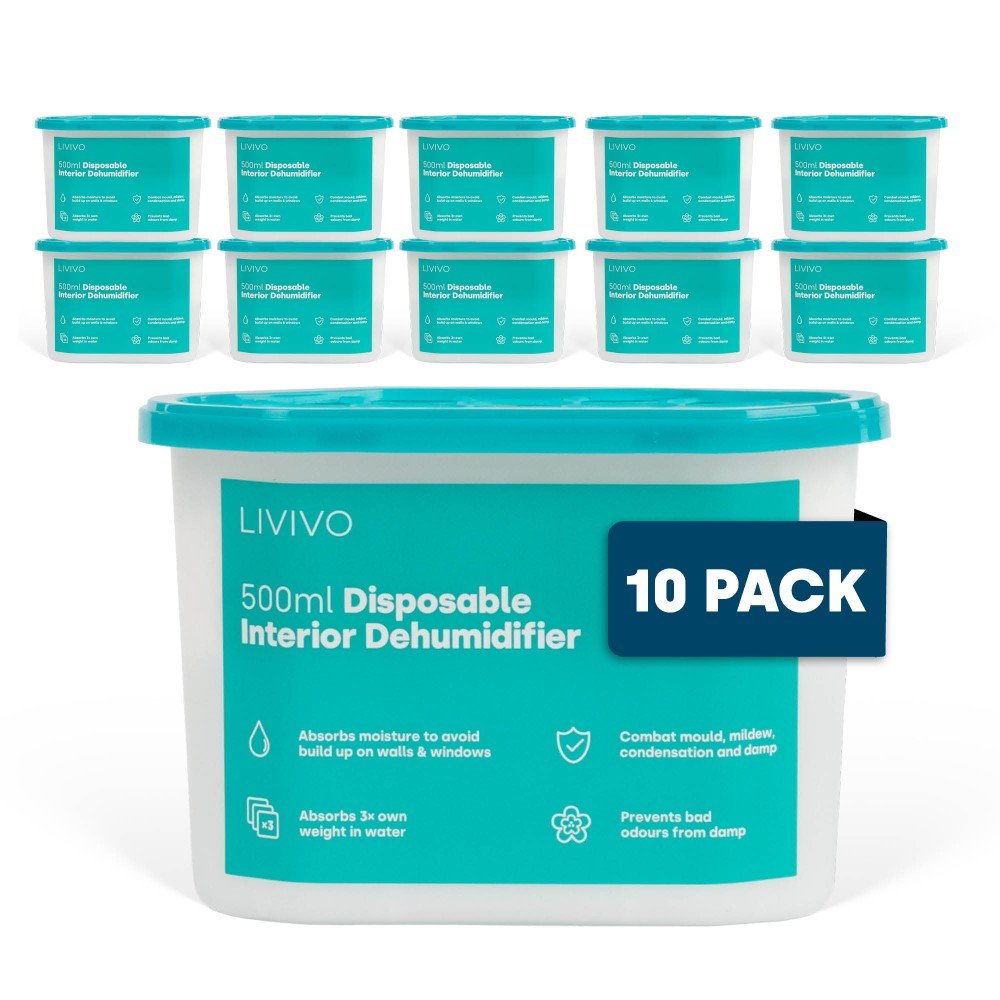 LIVIVO Disposable Teardrop Dehumidifiers 500ml - Pack of 10