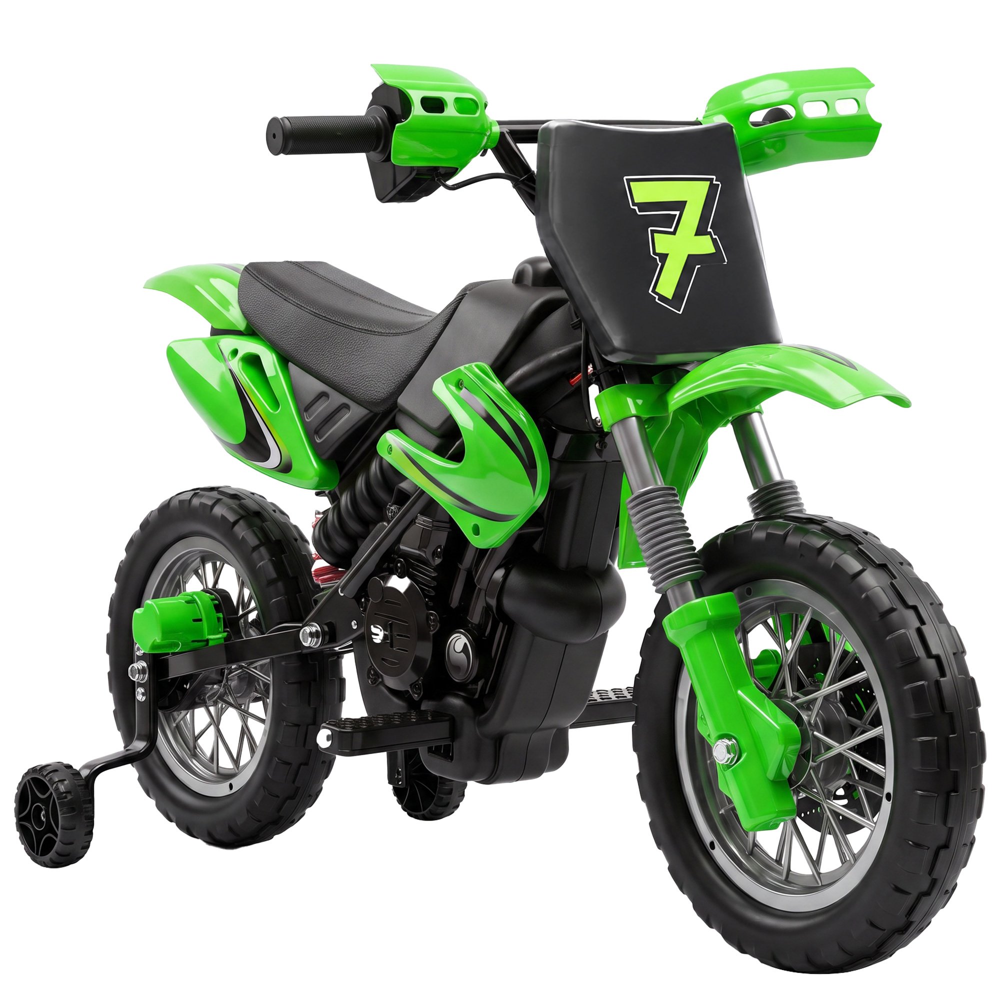 AIYAPLAY 12V 3-6 Years Dual Motor Kids' Electric Ride-On Motorbike – Green