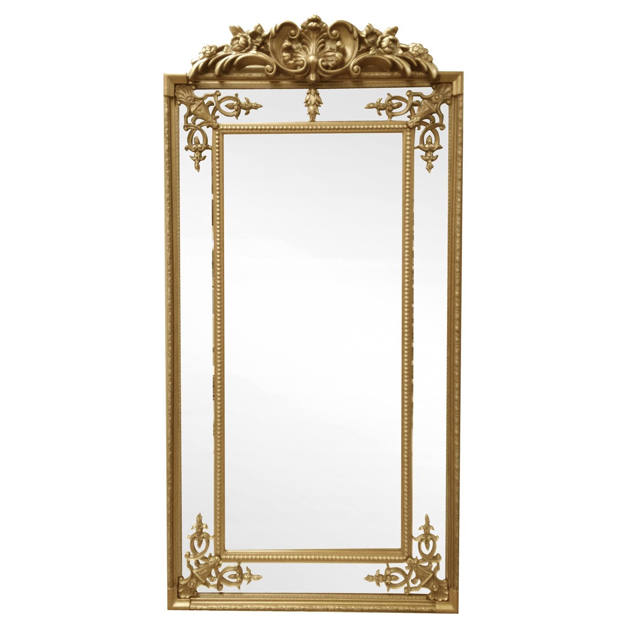 Orsina Deymonte Finish Ornate Full Length Wall Mirror - Gold