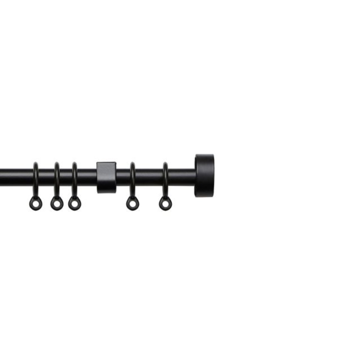New Edge Blinds 13-16mm Black Extendable Stud Curtain Pole - 150cm - 280cm