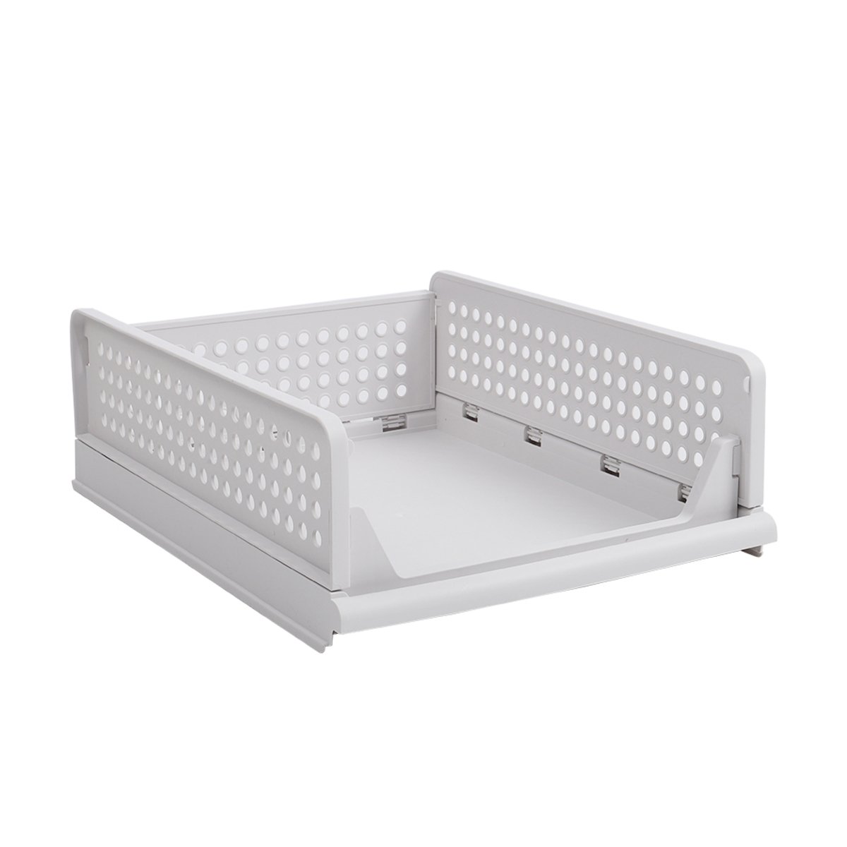 Living and Home Stackable Plastic Clothes Storage Basket - White