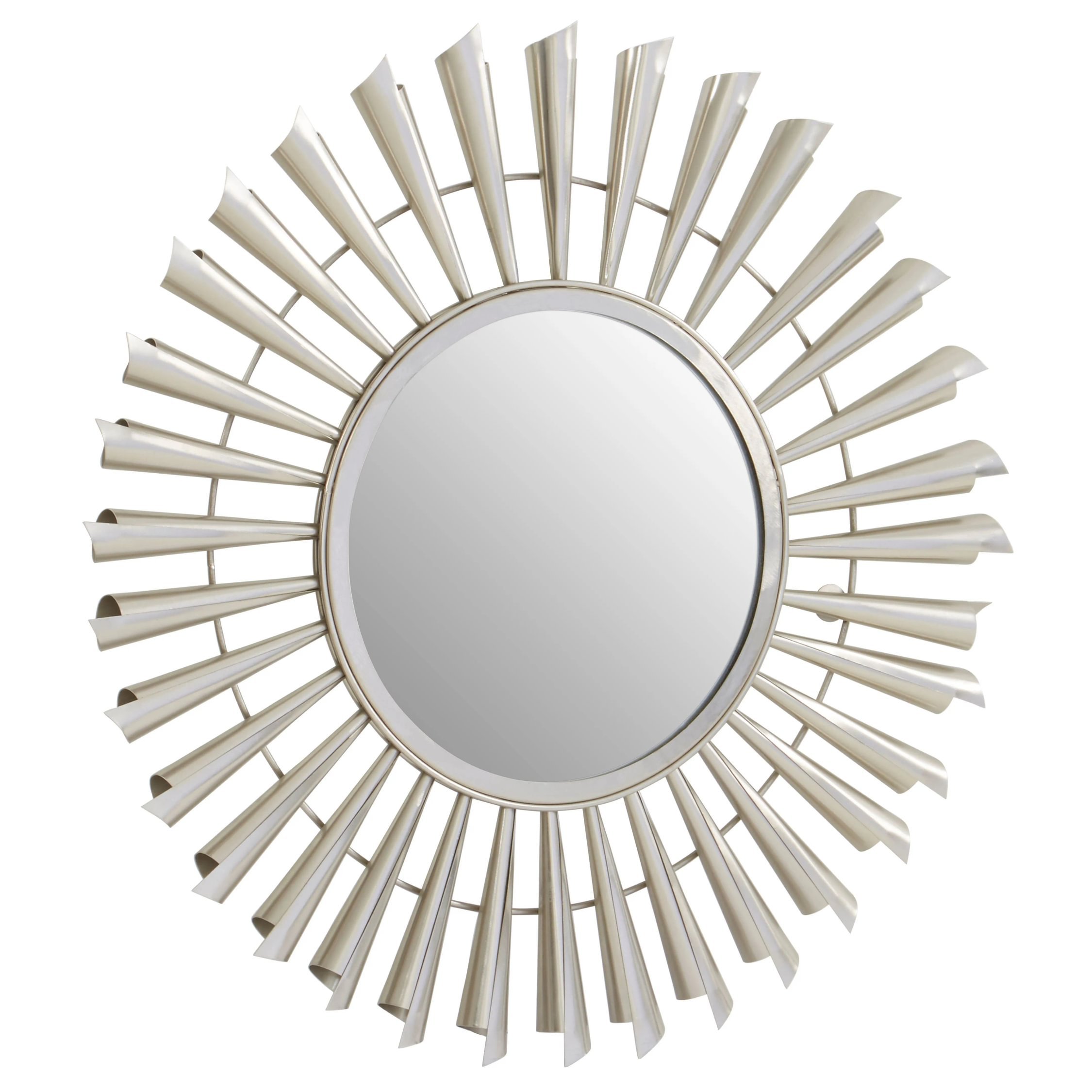 Orsina Templar Sunburst Effect Wall Mirror – Silver