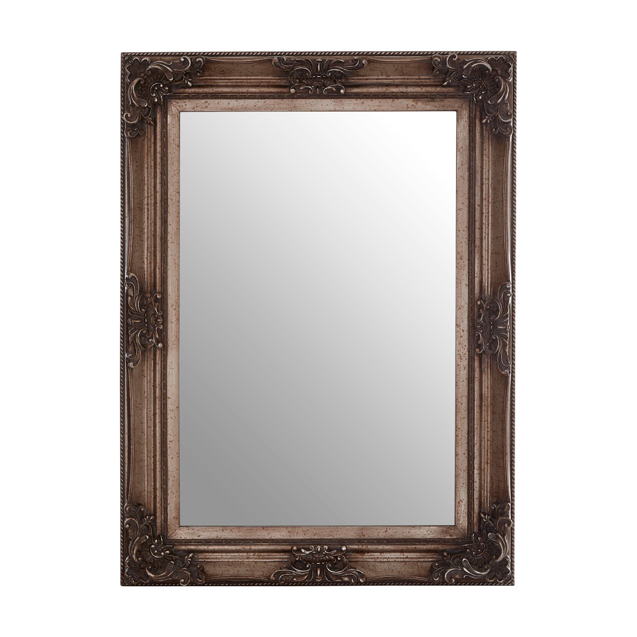 Orsina Antoinette Antique Bronze Wood Wall Mirror - Silver