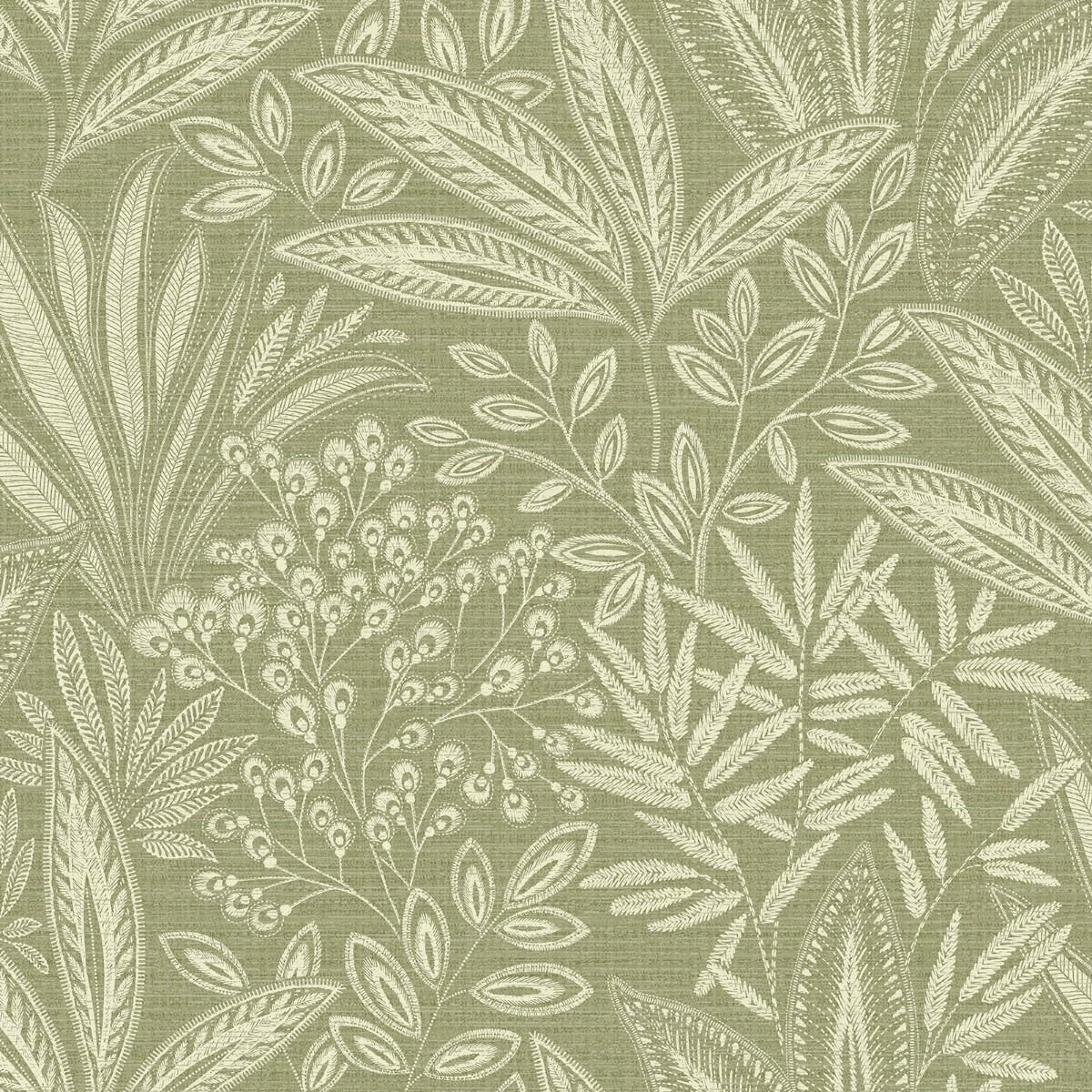 Crown Sahara Leaf Wallpaper - Sage Green