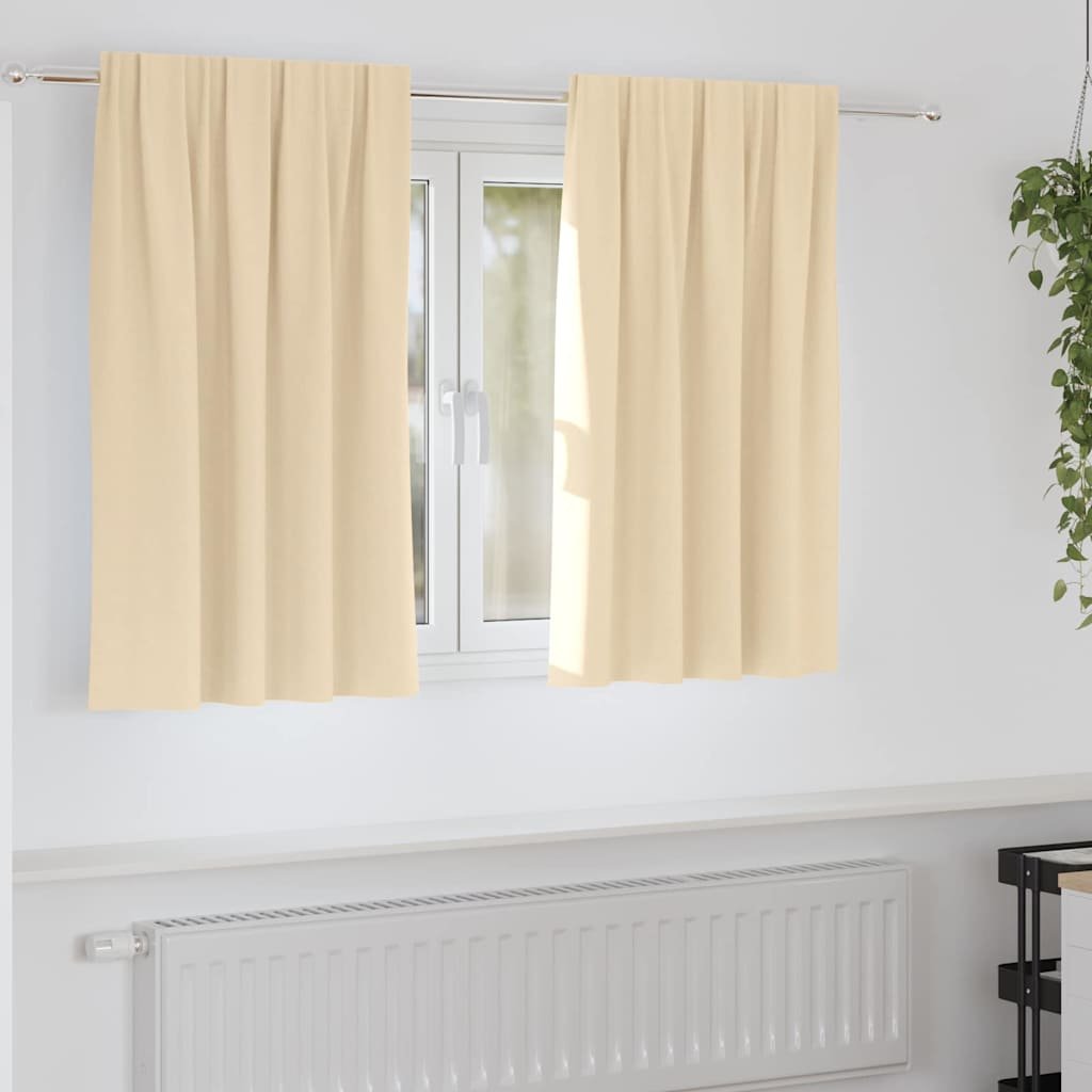 Walplus Set of 2 Ring Top Blackout Curtains - Cream - 140 x 140 cm