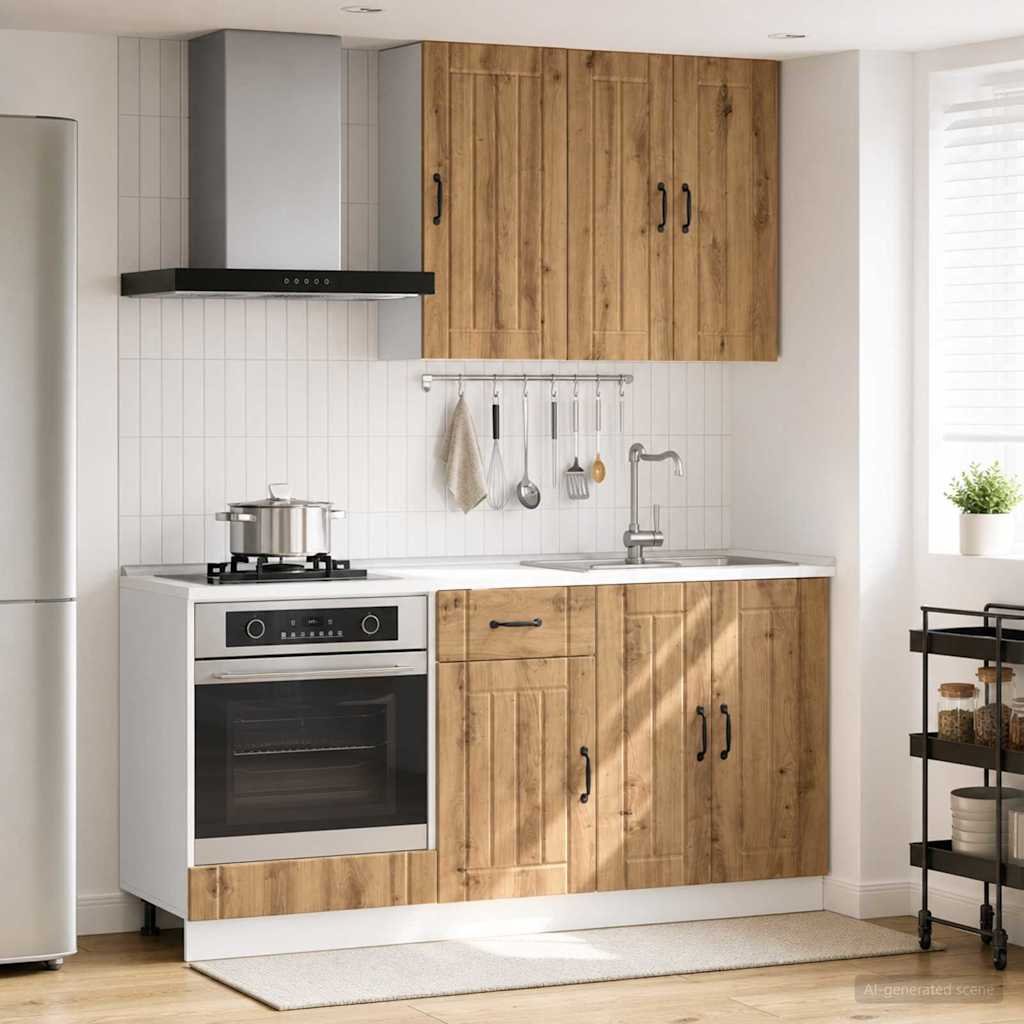 Walplus 5 Piece Engineered Wood Kitchen Unit Set - Artisan Oak