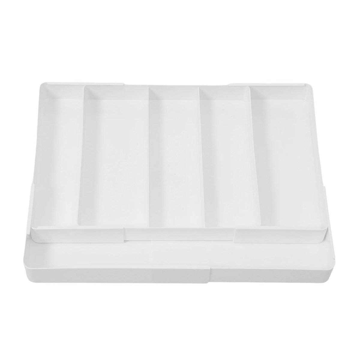 Living and Home 6 Compartment Extendable Cutlery Tray - White