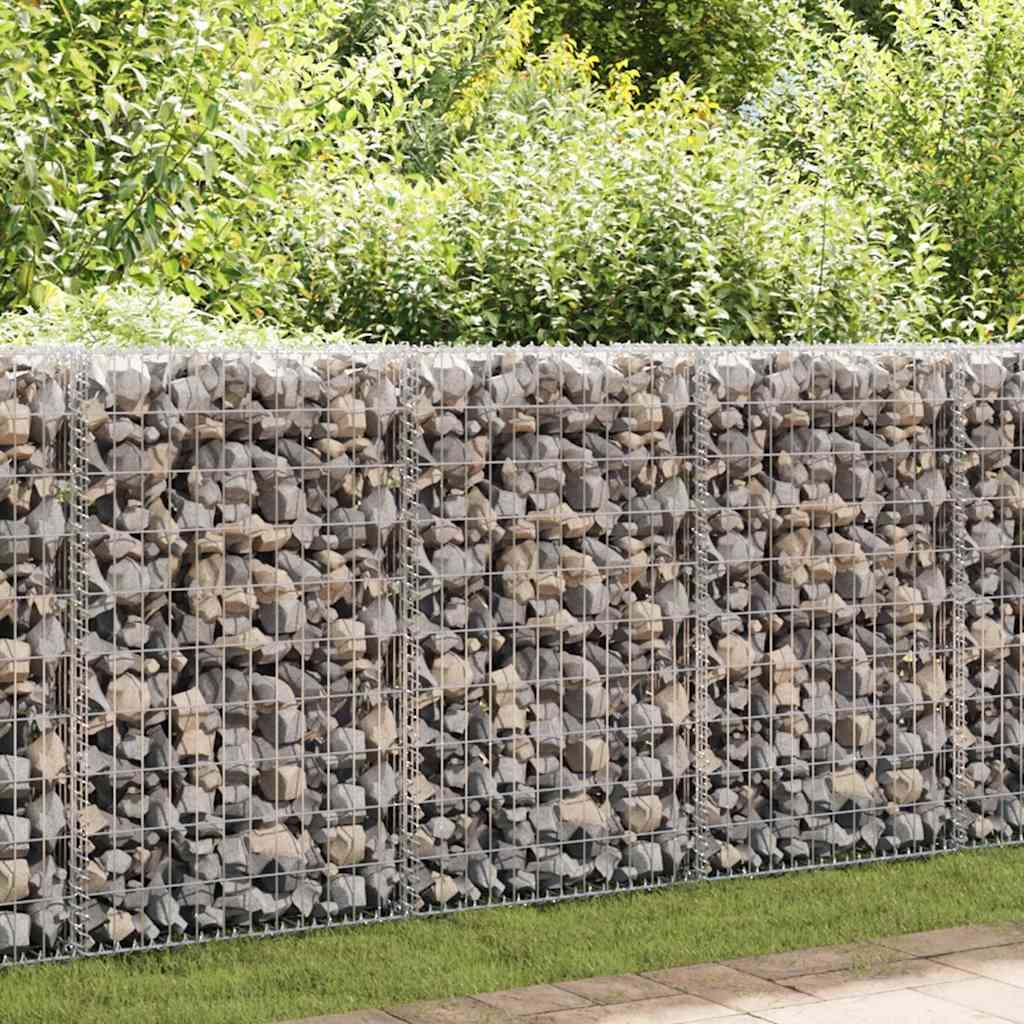 Walplus Galvanised Steel Gabion Basket - Silver - 200 x 30 x 100 cm