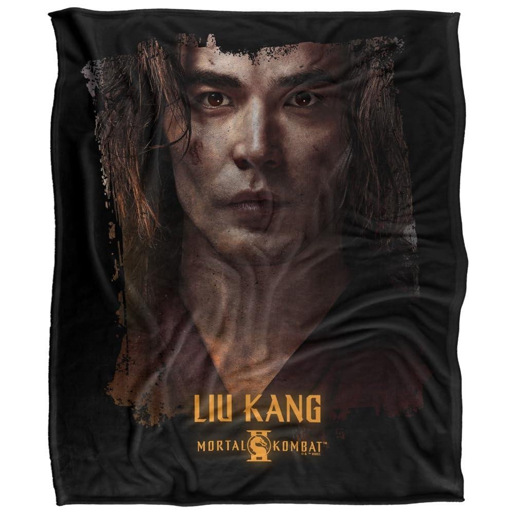 Mortal Kombat Liu Kang Portrait Black Blanket - 152cm x 127cm
