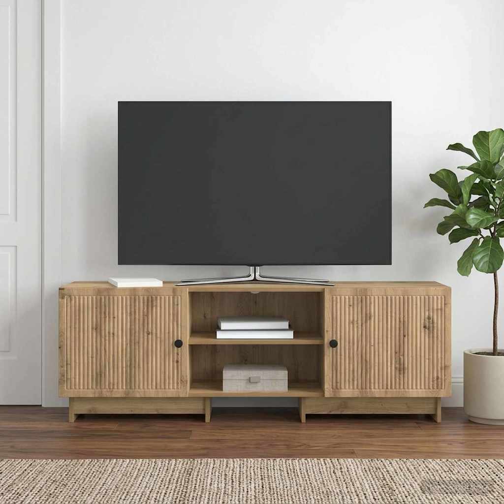 Walplus 2 Door Engineered Wood TV Cabinet - Artisan Oak - 150 x 31 x 50 cm