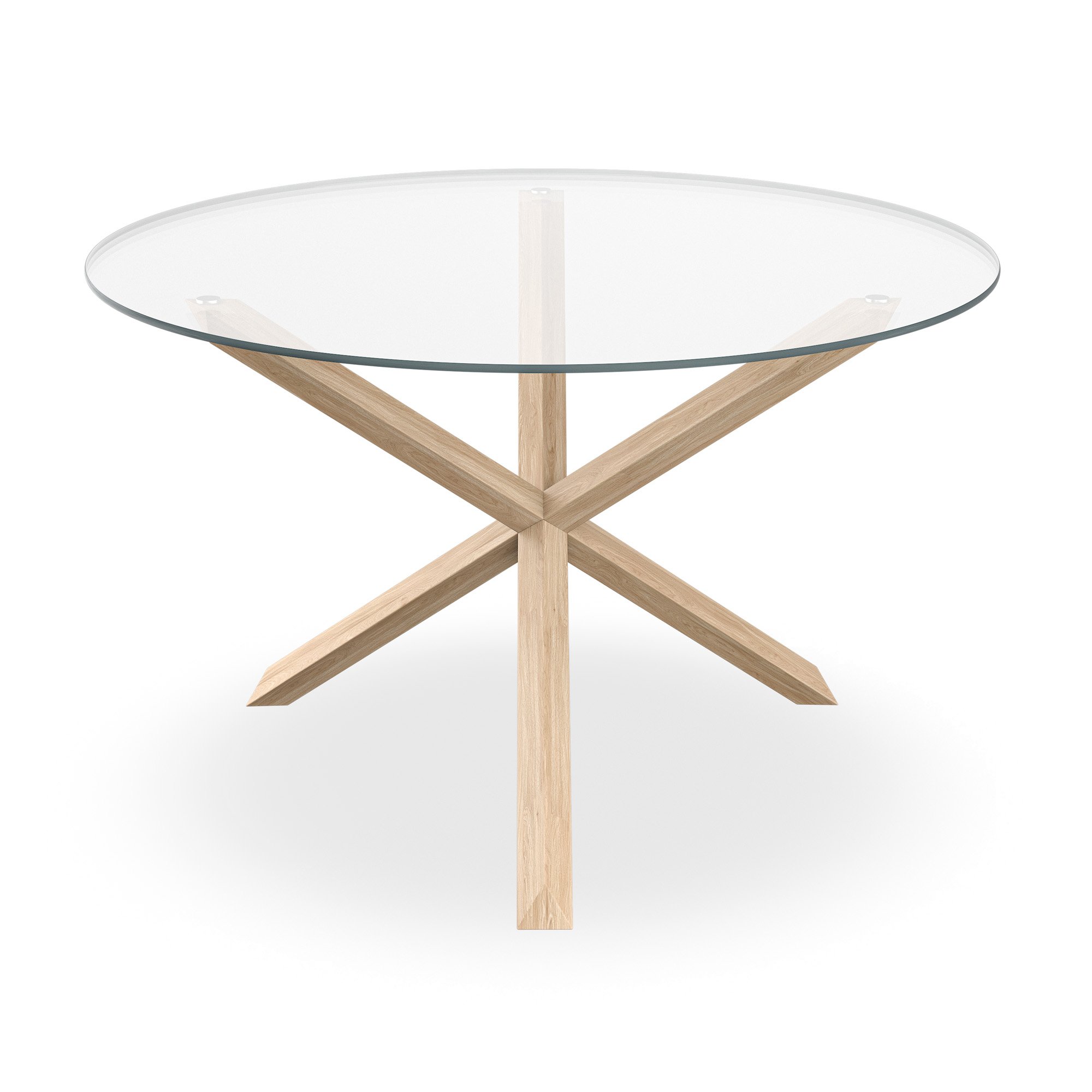 Furniture Online Malvern Round 4-6 Seater Oak Legs Dining Table - Oak