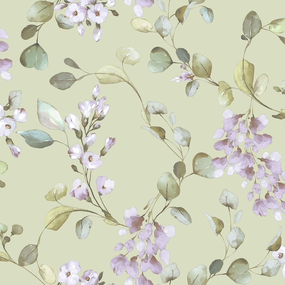 Rasch Rosalie Floral Wallpaper - Sage Green