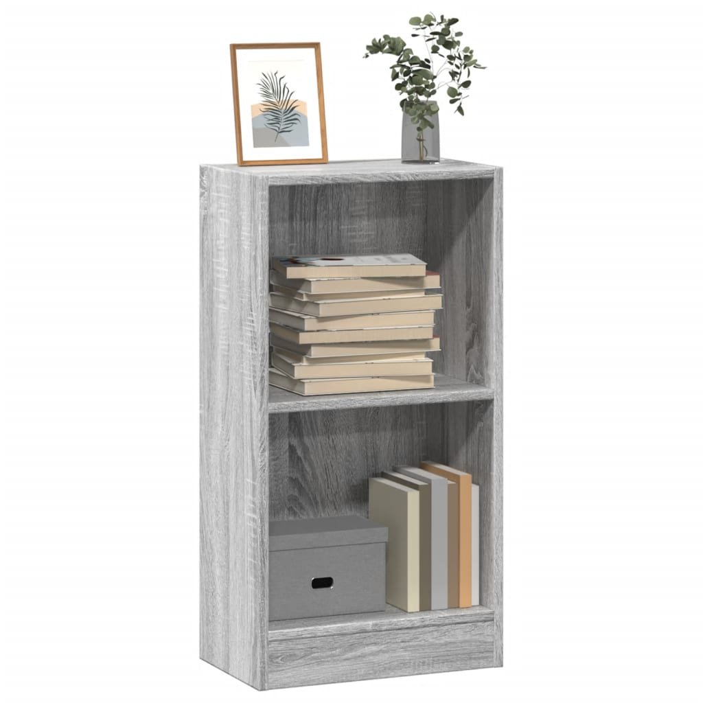 Walplus Engineered Wood Bookcase - Grey and Oak - 40 x 24 x 76 cm