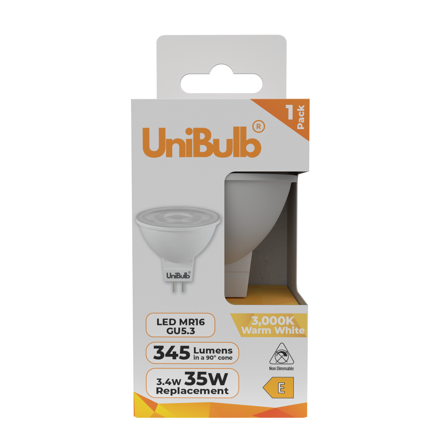 UniBulb 3.4W LED Warm White Spotlight GU5.3 Light Bulb