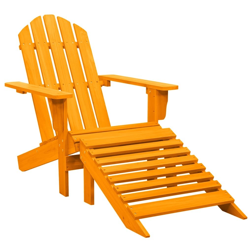 Walplus Iron Adirondack Chair with Ottoman - Orange - 70 x 147.5 x 88.5 cm