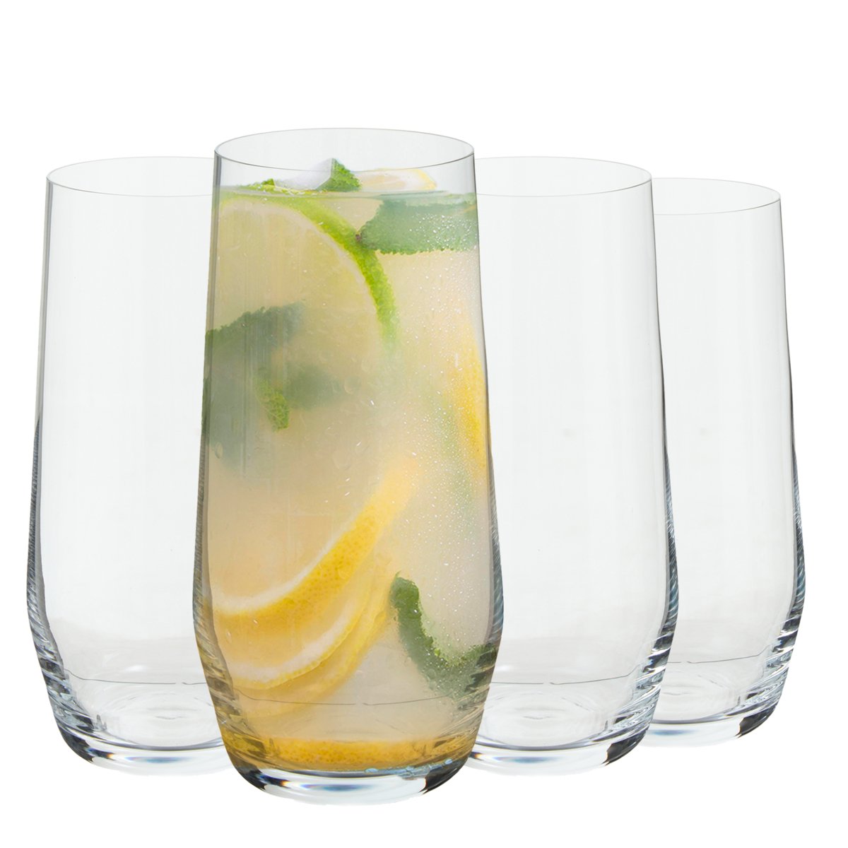 Orsina Ada Set of 4 Crystal High Ball Glasses – Clear