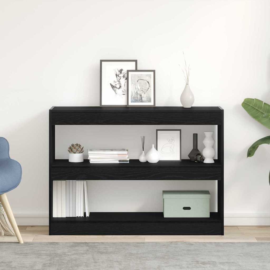 Walplus 2 Tier Engineered Wood Bookcase - Dark Oak - 100 x 30 x 72 cm