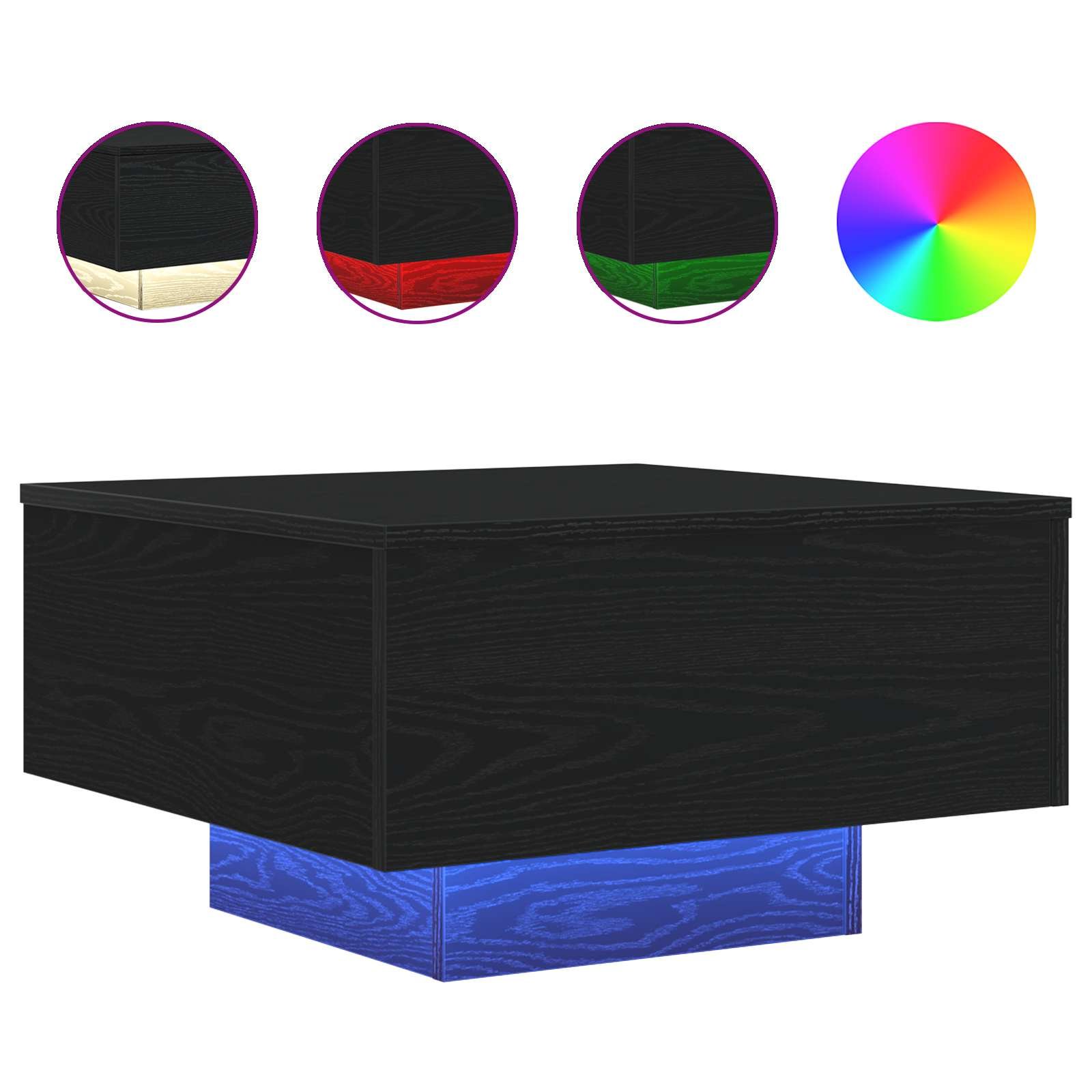 Walplus Engineered Wood Coffee Table - Black Oak - 55 x 55 x 31 cm