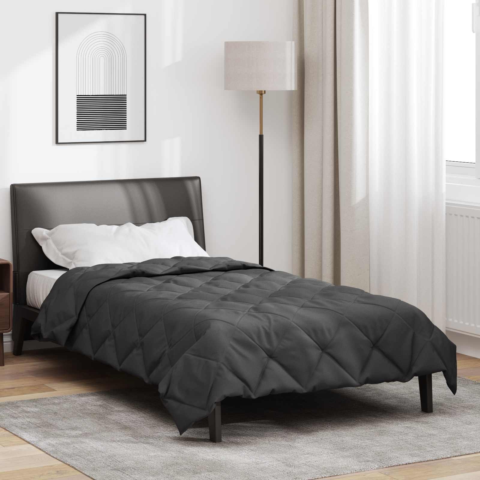 Walplus Summer Duvet Microfibre - Anthracite - 200 x 135 cm
