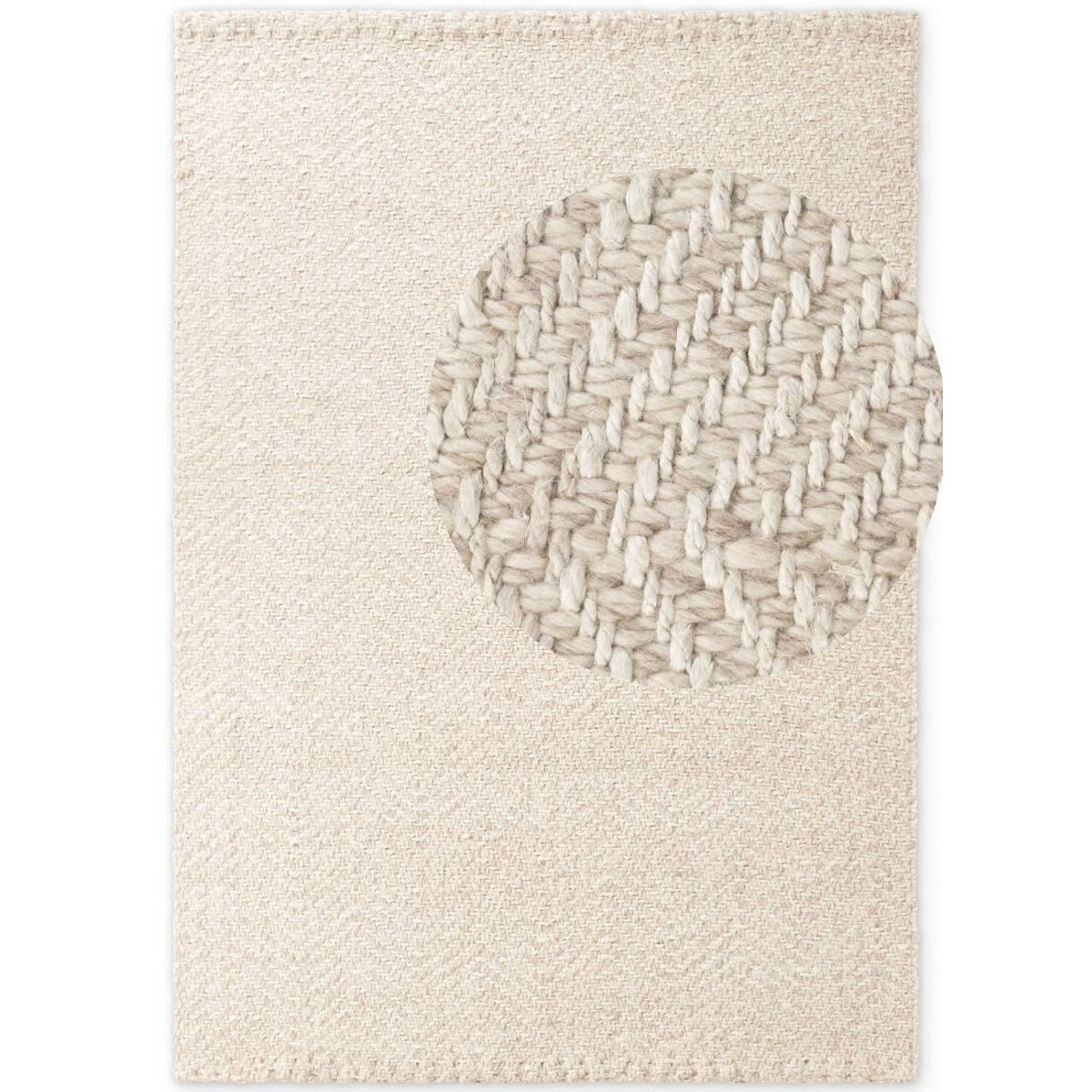 Hanse Home White Majoli Scandinavian Handwoven Wool Rug - 80 x 150cm
