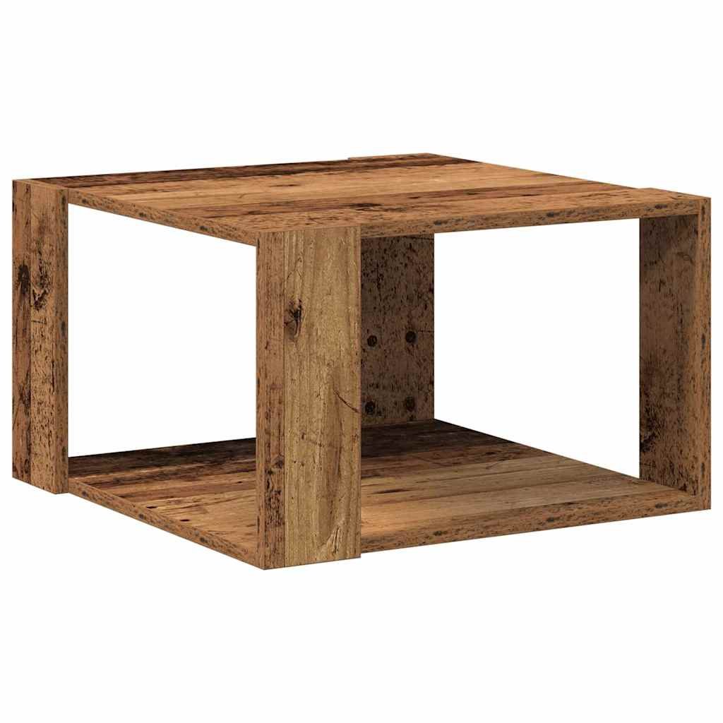 Walplus Engineered Wood Coffee Table - Dark Wood - 51.5 x 51.5 x 30 cm