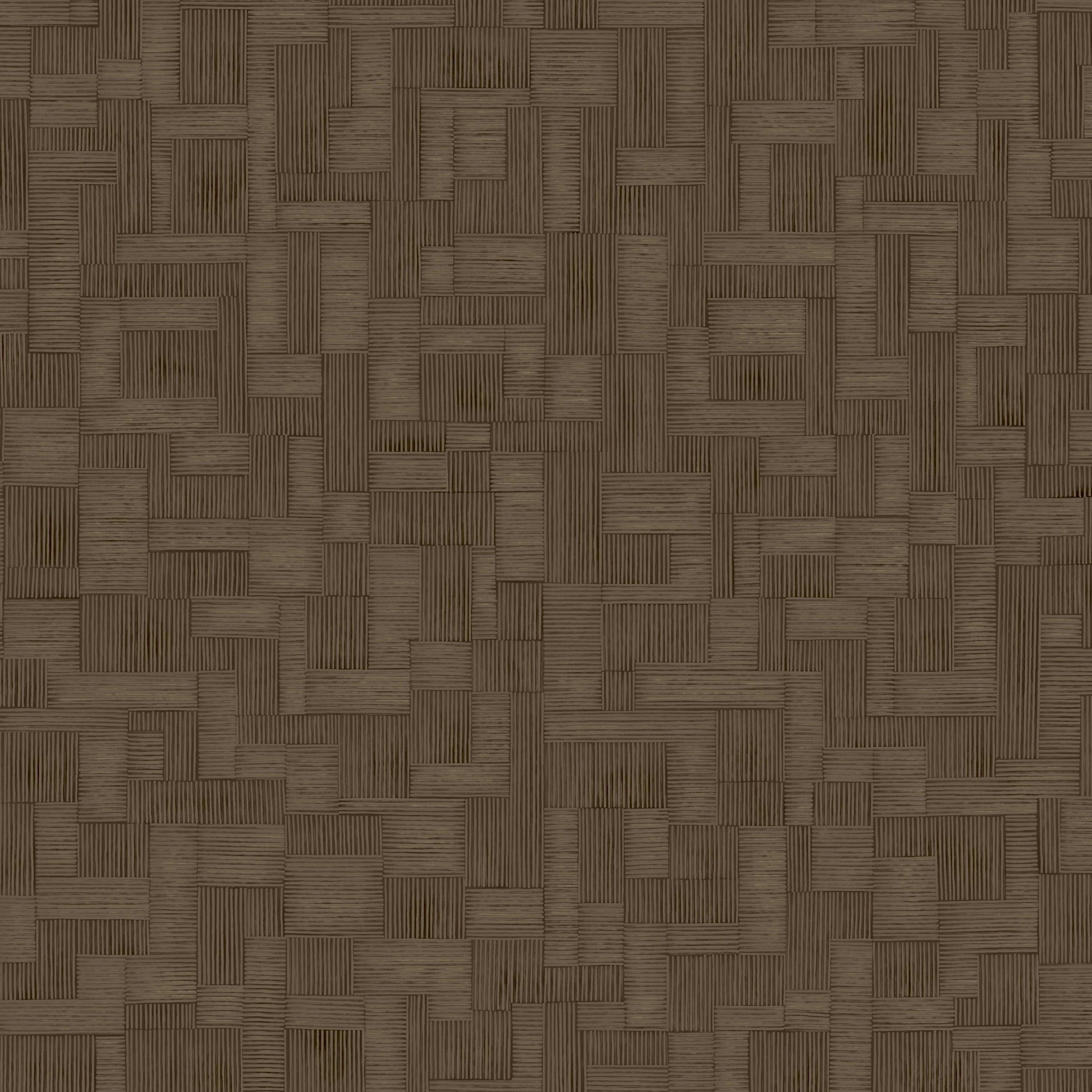 Grandeco Camu Geometric Blocks Textured Wallpaper - Brown