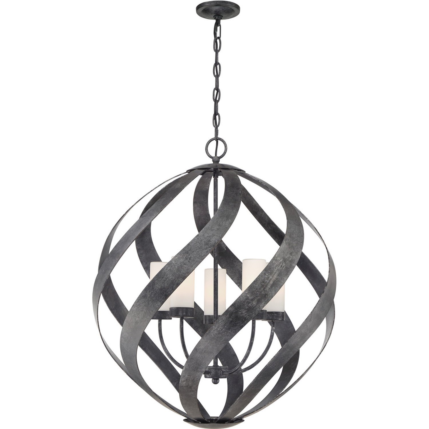 Elstead Quoizel 5 Arm Pendant Light - Old Black
