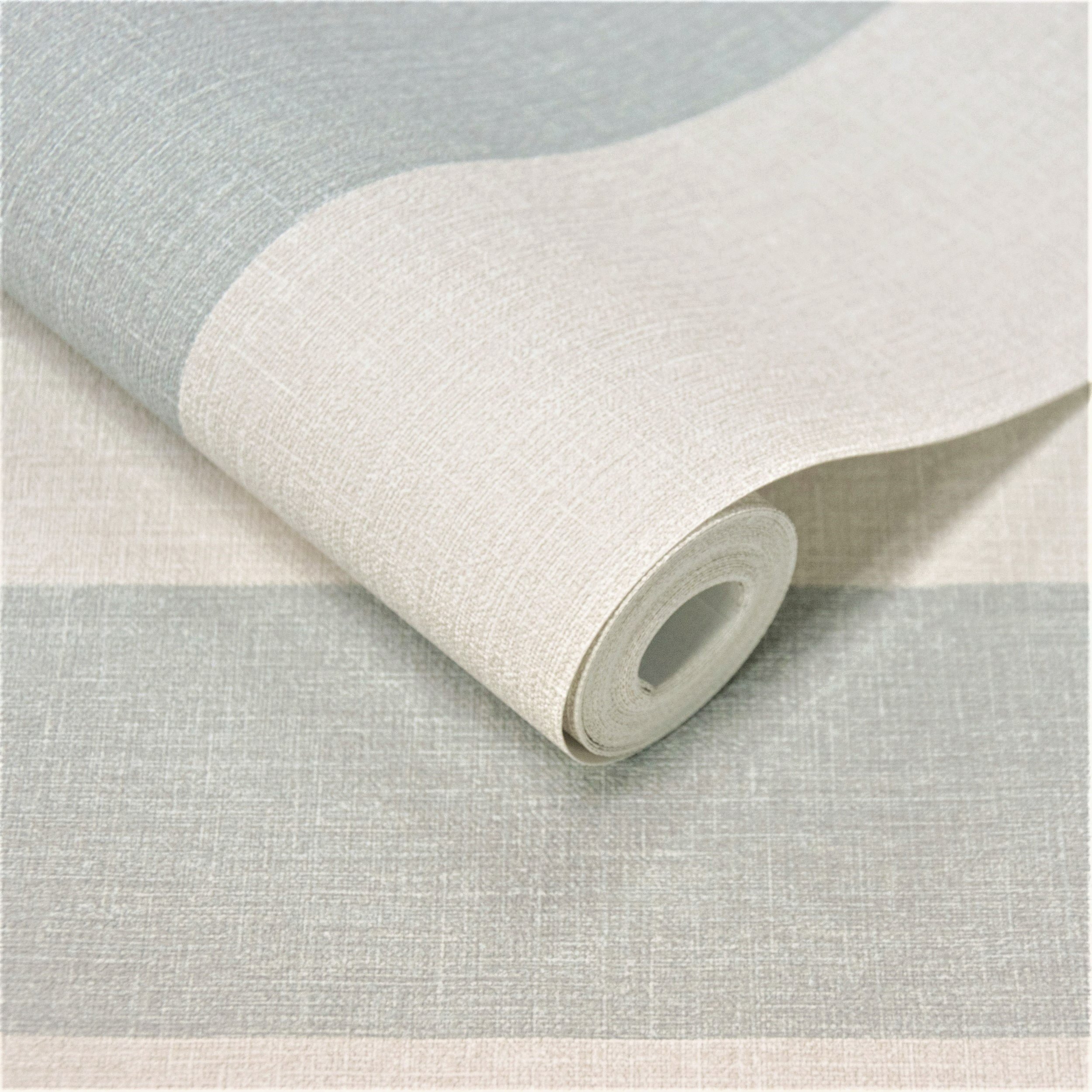 Grandeco Stratus Stripe Textured Antibacterial Wallpaper - Aqua