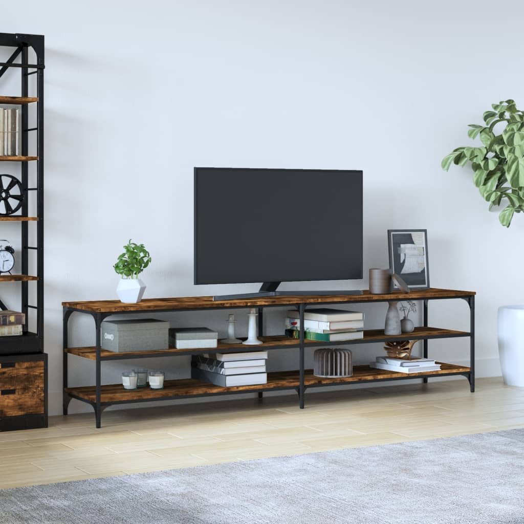 Walplus Engineered Wood TV Cabinet - Dark Oak - 200 x 30 x 50 cm