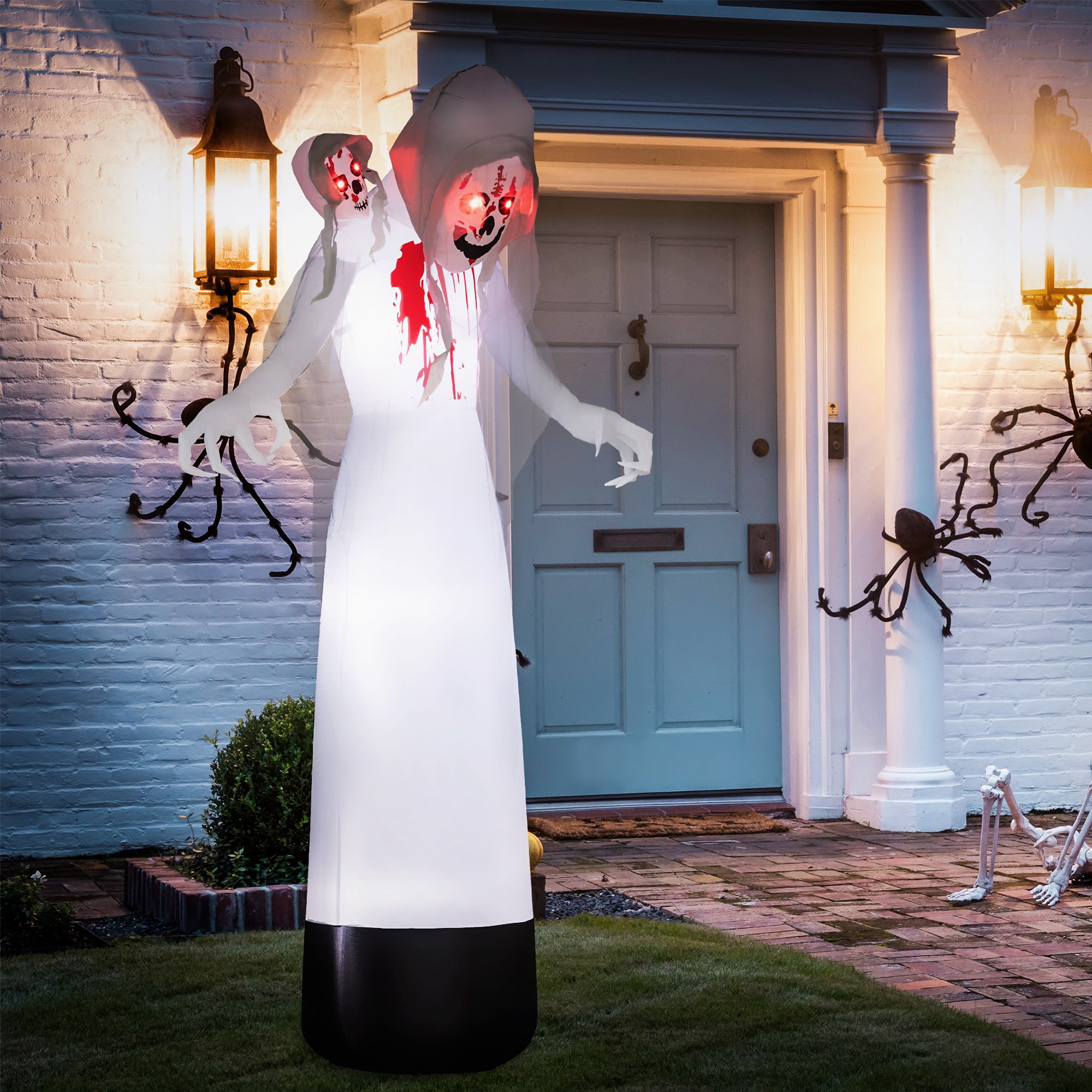 Outsunny 8.9ft Halloween Witch Ghost with Three Heads Inflatable Decoration