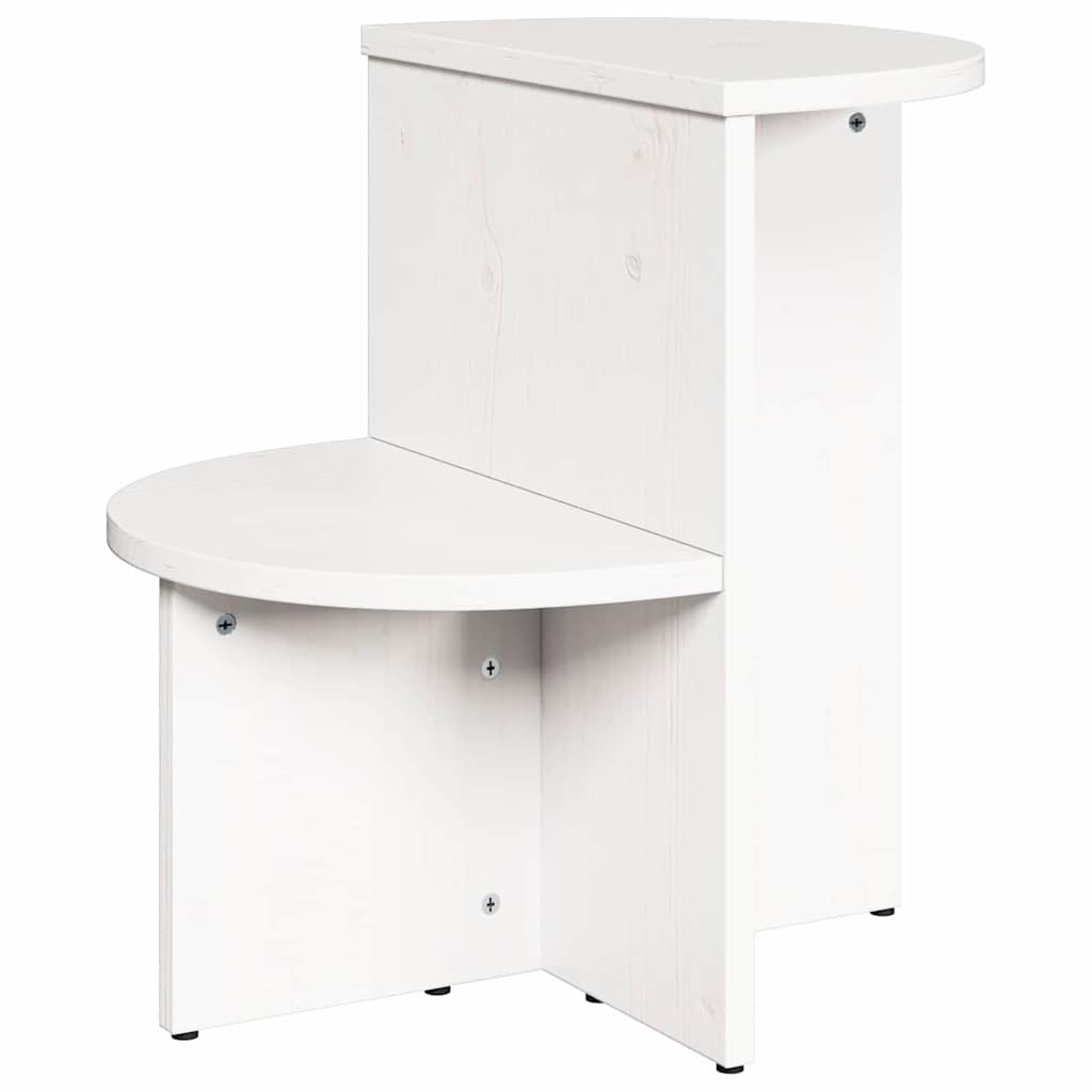 Walplus Solid Pine Wood Coffee Table - White - 50 x 40 x 50 cm