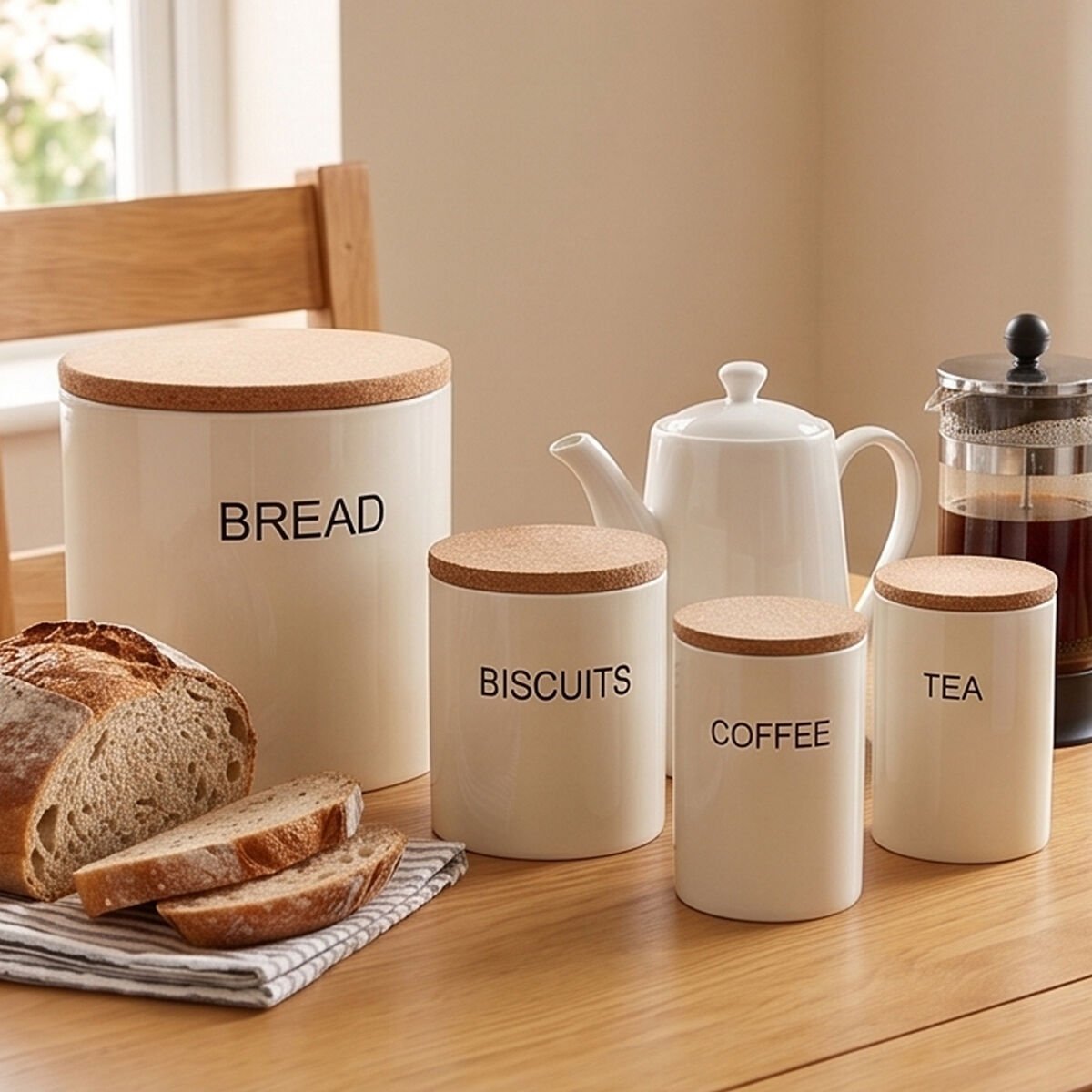 Orsina Easton 5 Piece Kitchen Storage Set – Cream