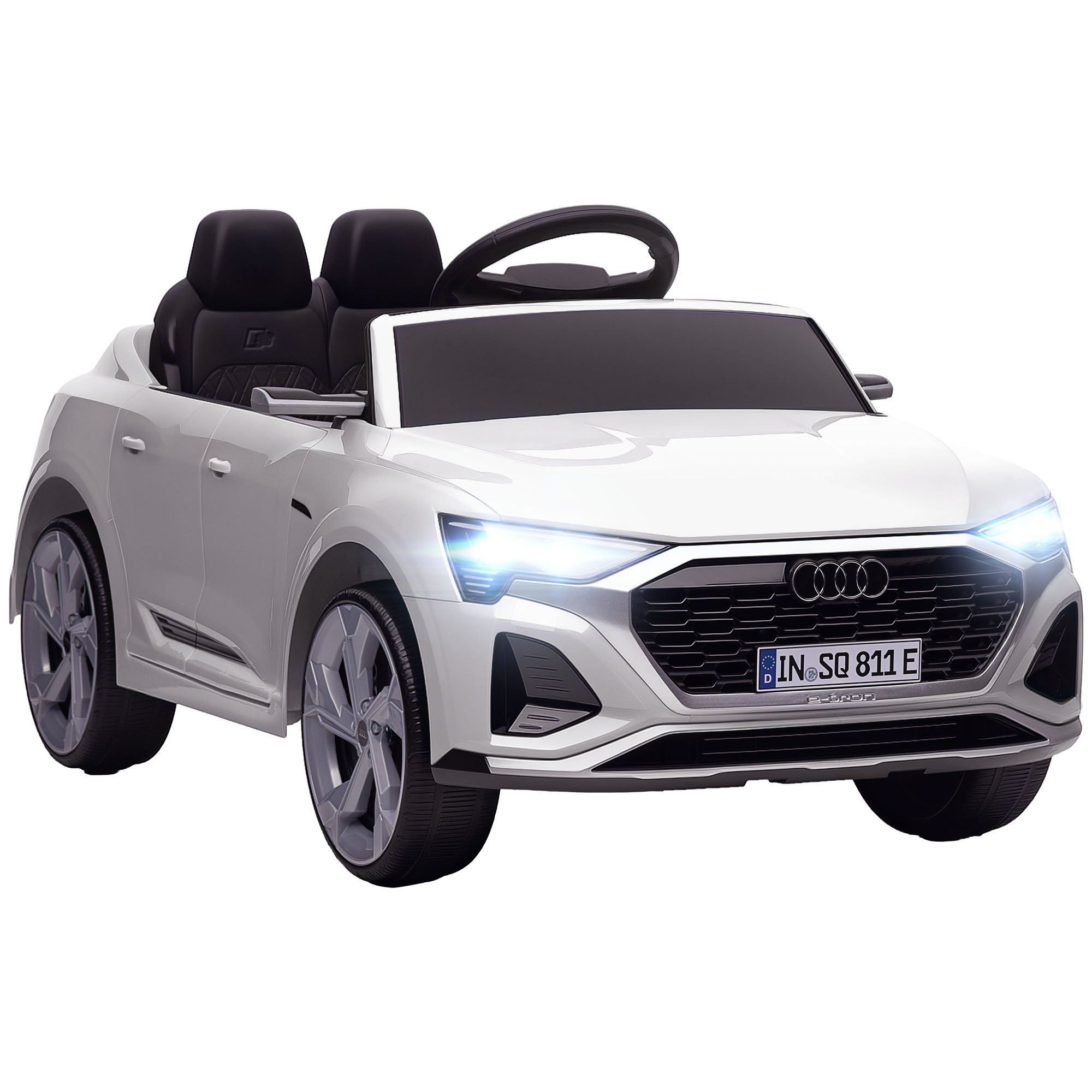 AIYAPLAY Audi Q8 e-tron Sportback 12V Remote Control Age 3-4 Ride on Car - White