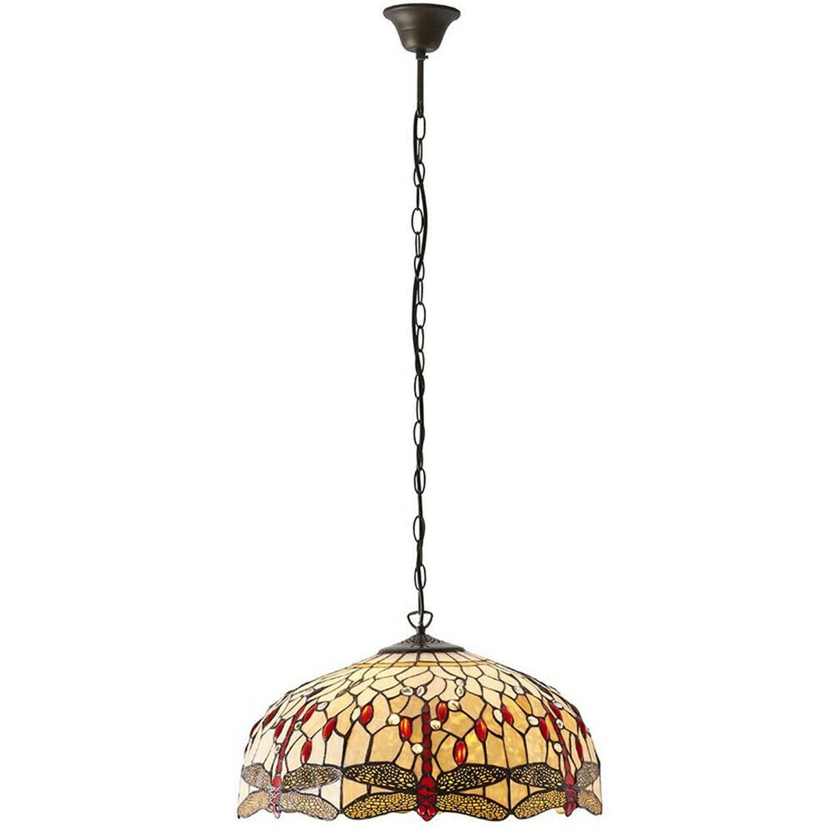 Loops Direct Glass and Steel Ceiling Pendant - Bronze