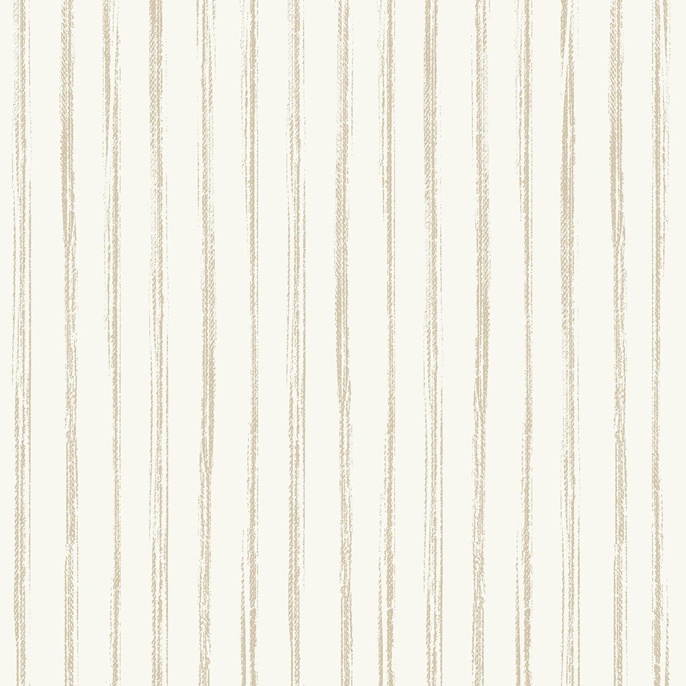 Grandeco Hand Painted Pinstripe Nursery Textured Wallpaper - Natural Beige