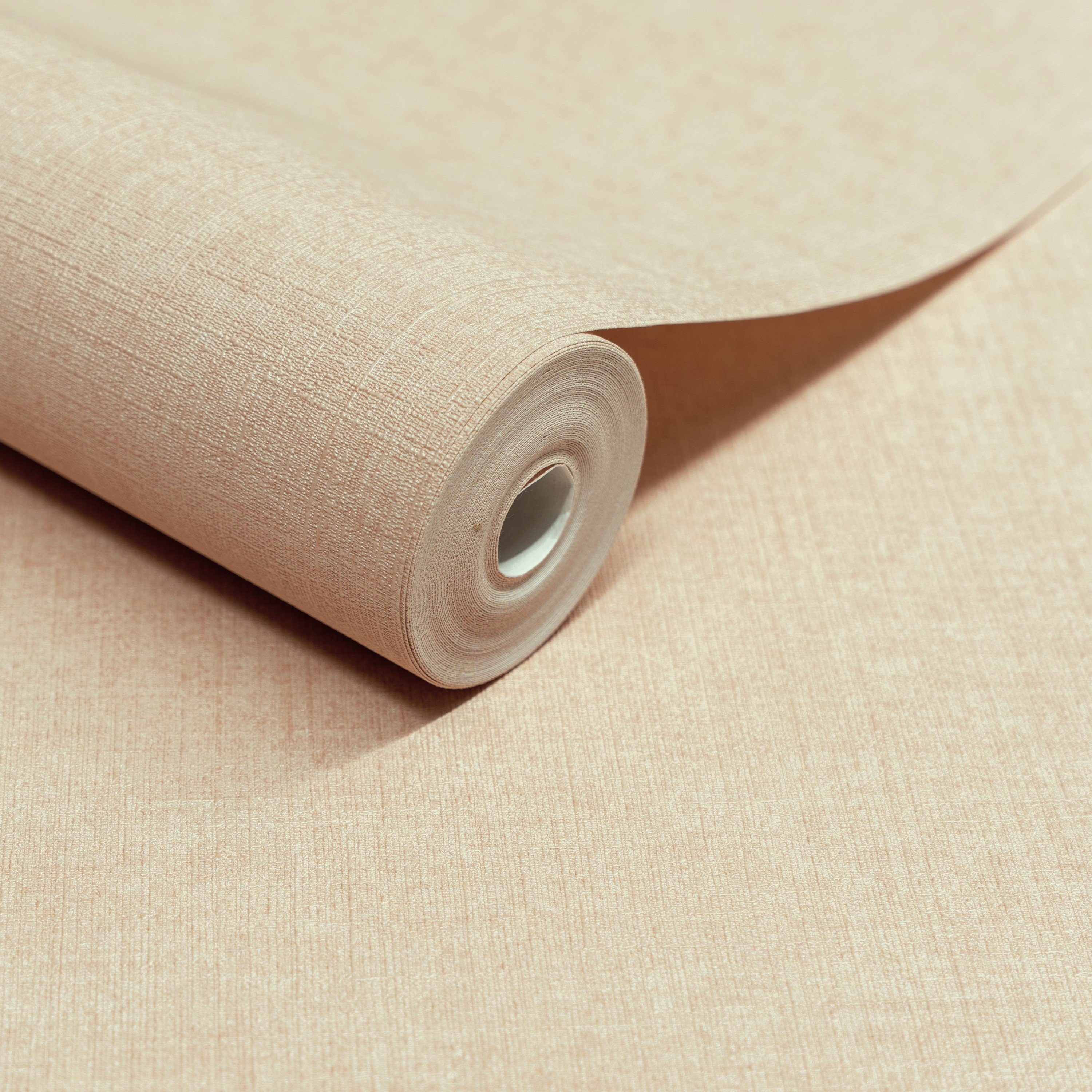 Grandeco Solena Brushed Check Weave Hessian Textured Plain Wallpaper - Taupe