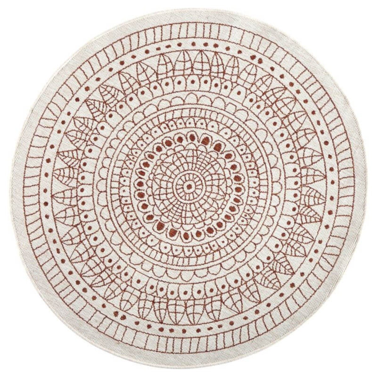 Hanse Home Terracotta Porto Indoor Outdoor Round Reversible Rug - 100cm